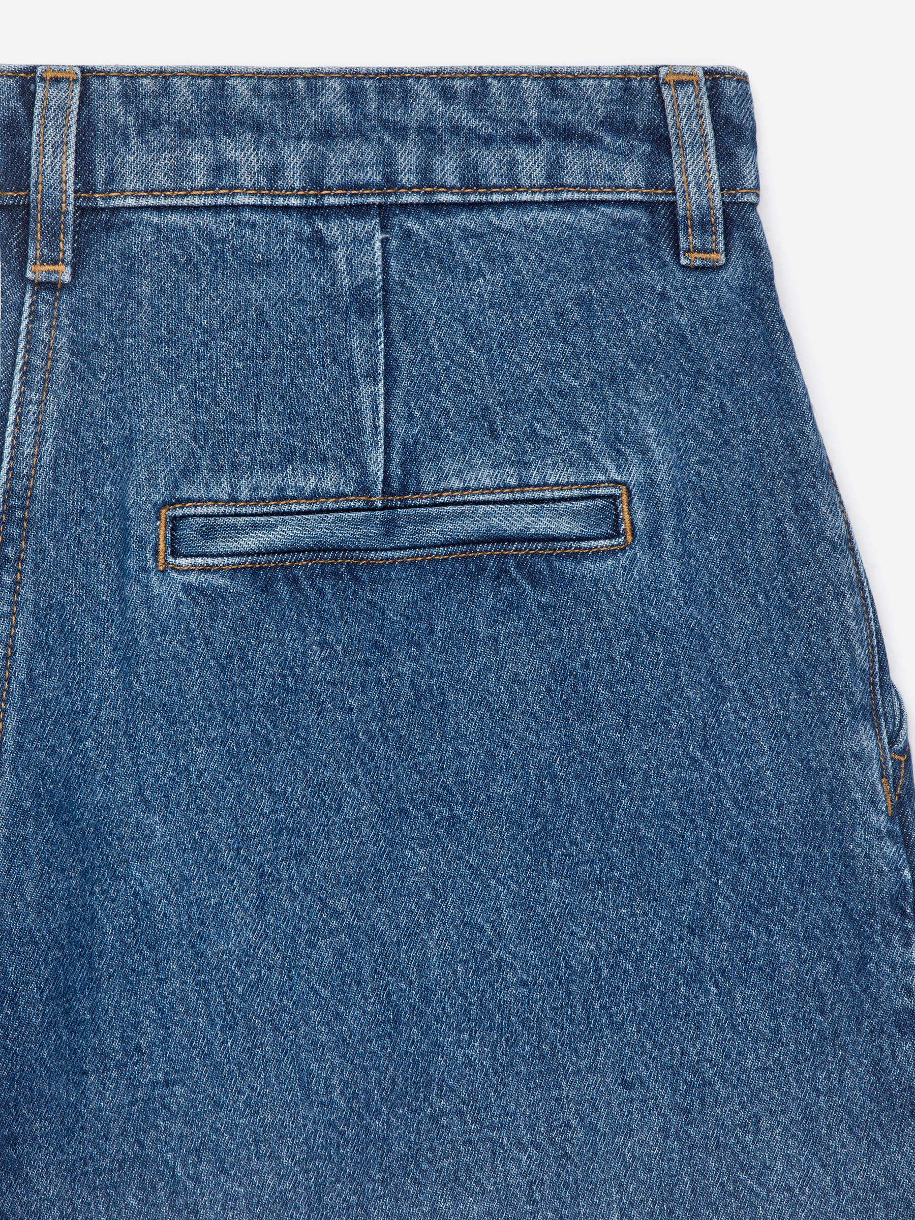 Short en jean plissé - Bleu moyen - Relaxed fit - Femme - StillMedia/DescriptiveDetail - 1