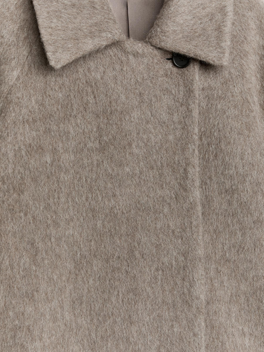 Wool Blend Coat - Dark Beige - Relaxed fit - Women - 1209568001