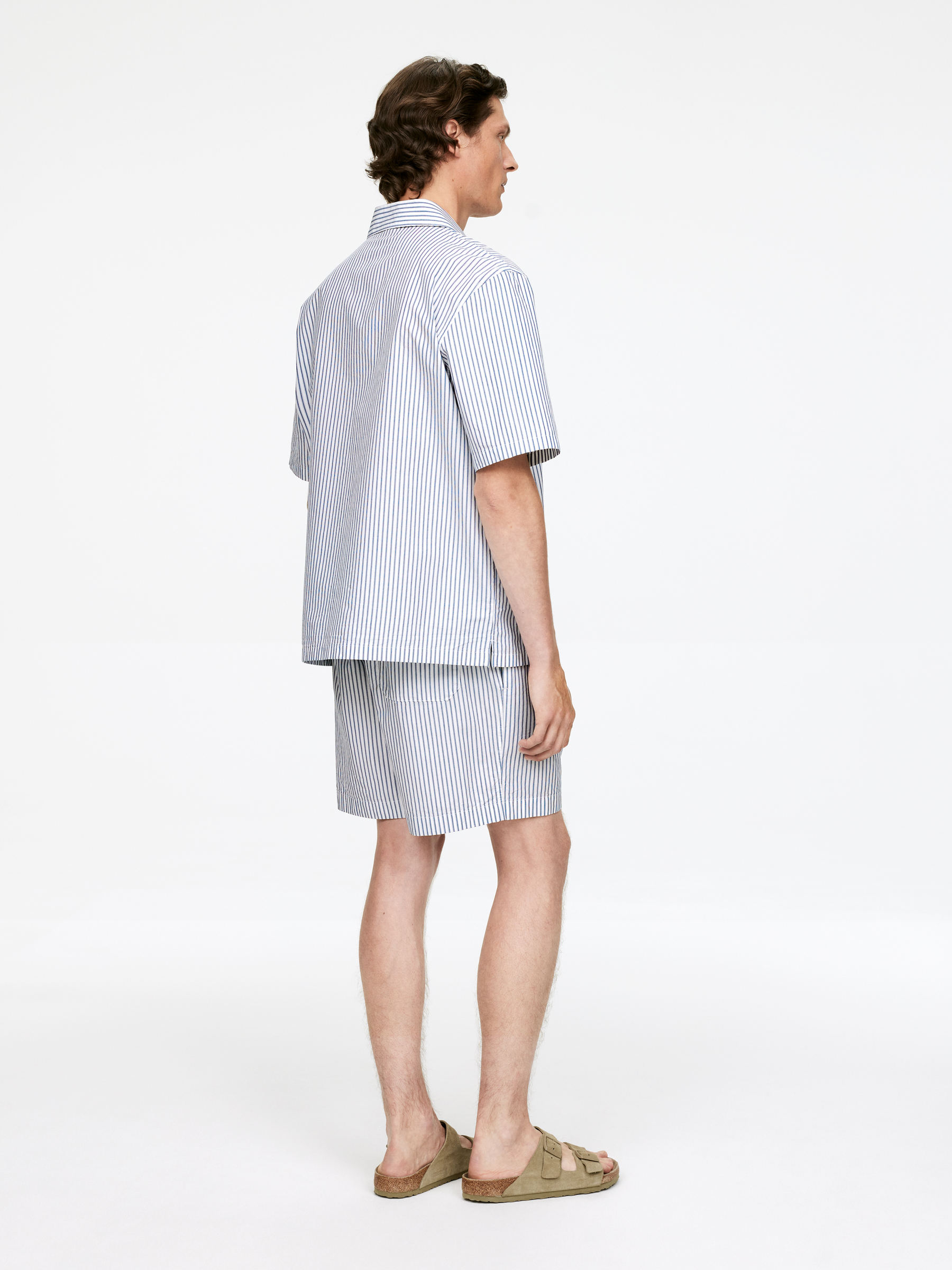 Poplin Pyjama Shirt - White/Blue - Regular fit - Men - StillMedia/Lookbook - 4
