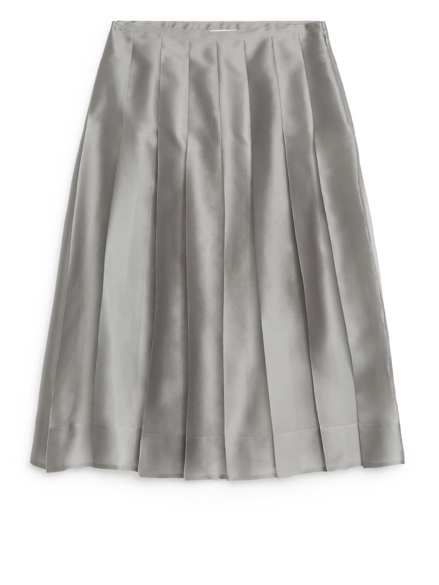 Organza Silk Skirt-Grey-11694