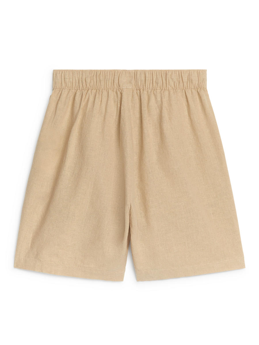 Cotton-Linen Shorts - Beige - Regular fit - Children - 1067274008