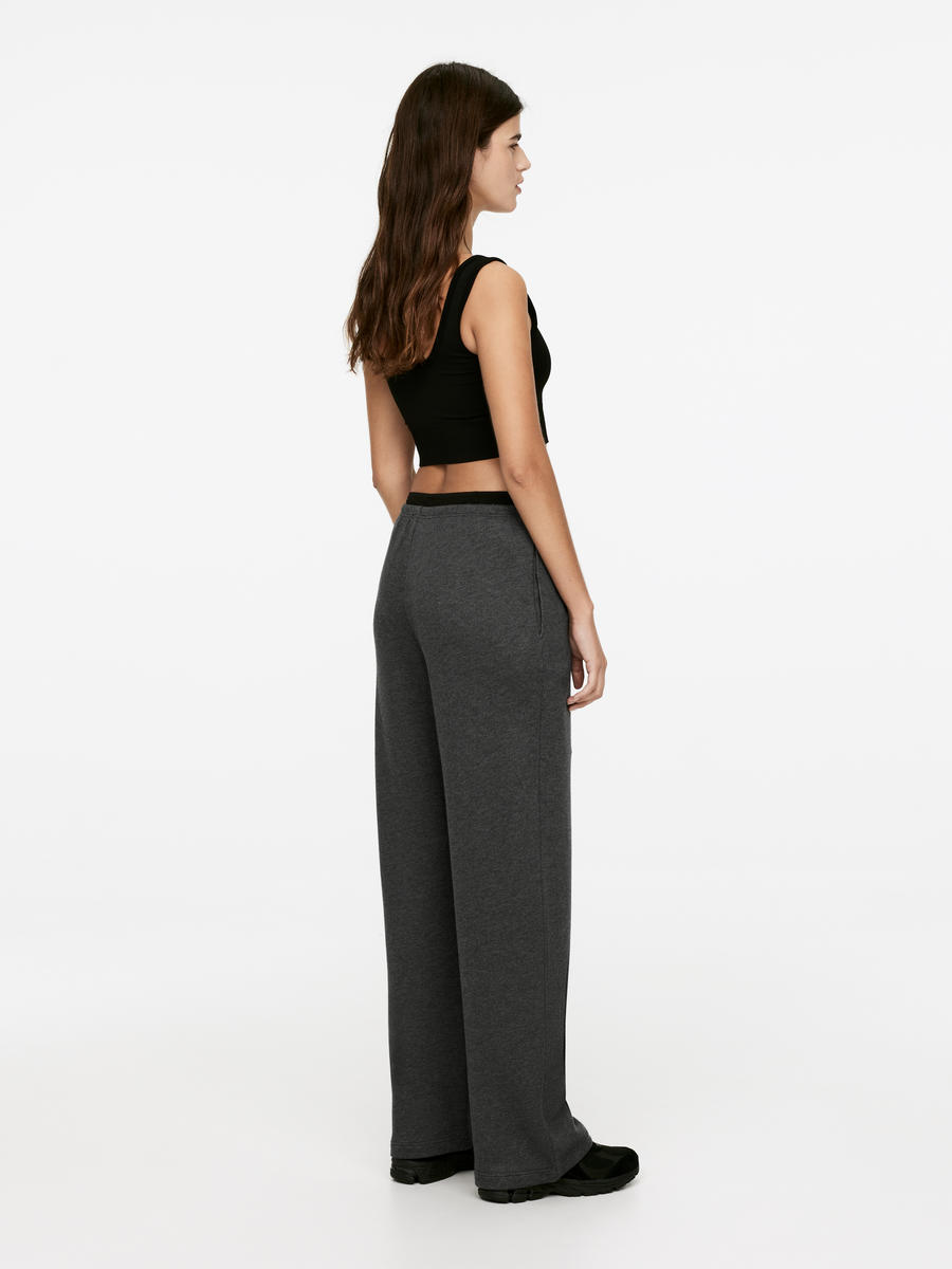 Wide-Leg Sweatpants-#48474B-13108