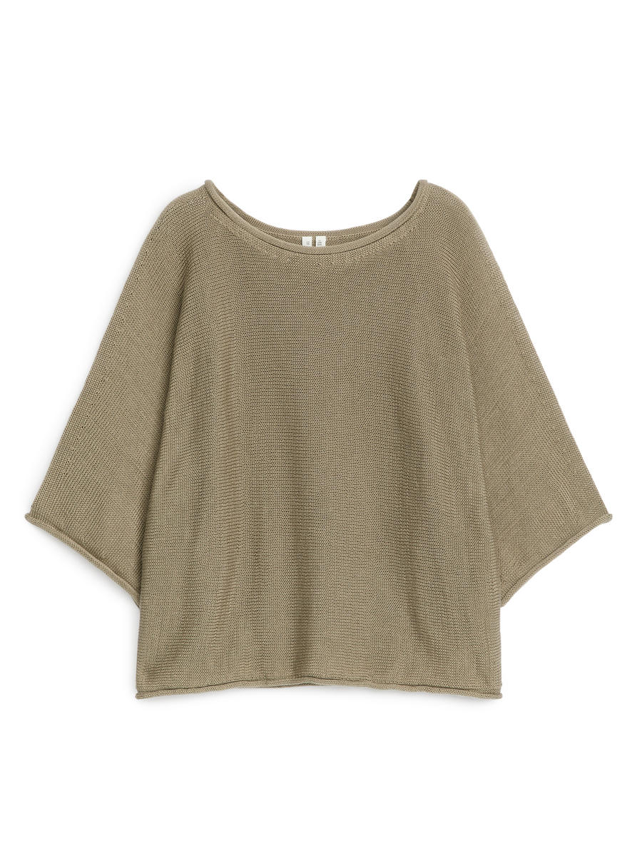 Baumwollstrickpullover - Dunkelbeige - Loose Fit - Women - 1164715006