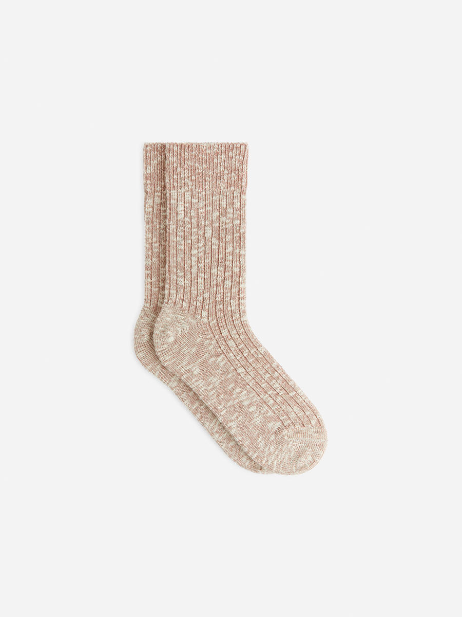 Grobe Stricksocken-Rosa-11428