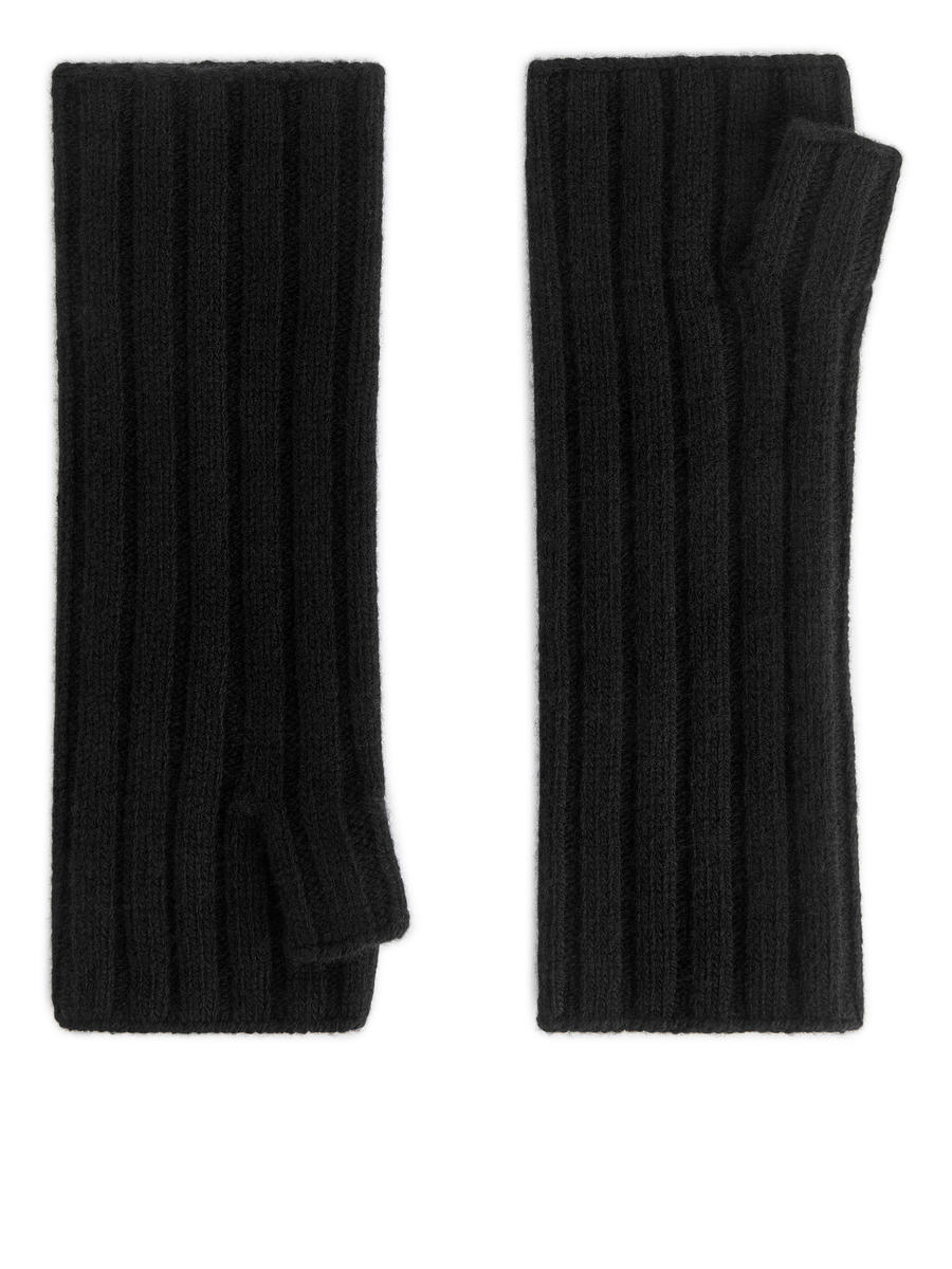 Fingerless Wool Gloves-#272628-12320