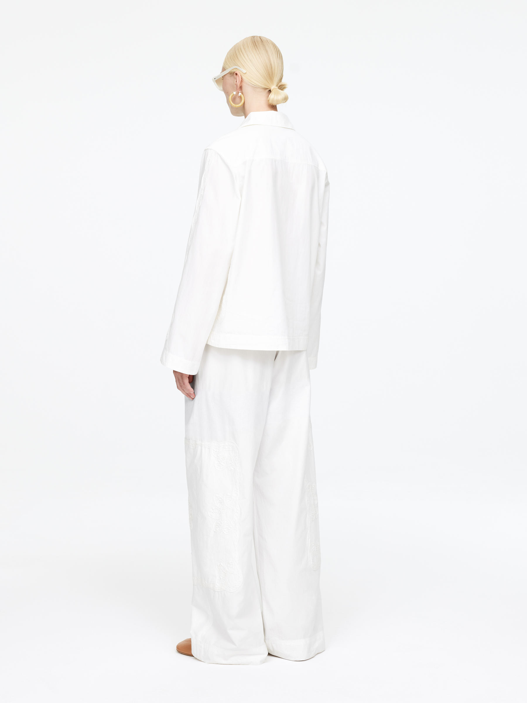 Embroidery-Detail Shirt - White - Regular fit - Women - StillMedia/Lookbook - 4