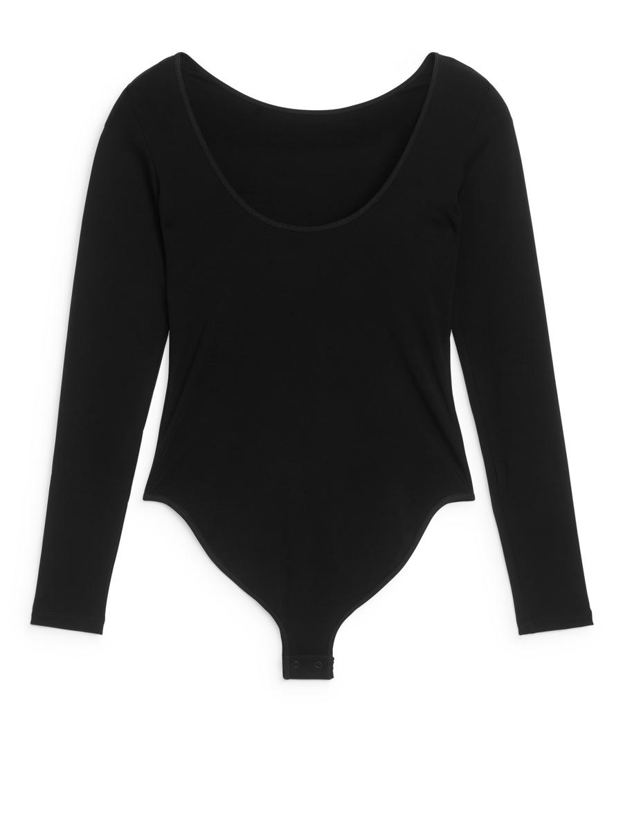 Long-Sleeve Bodysuit-Black-13370