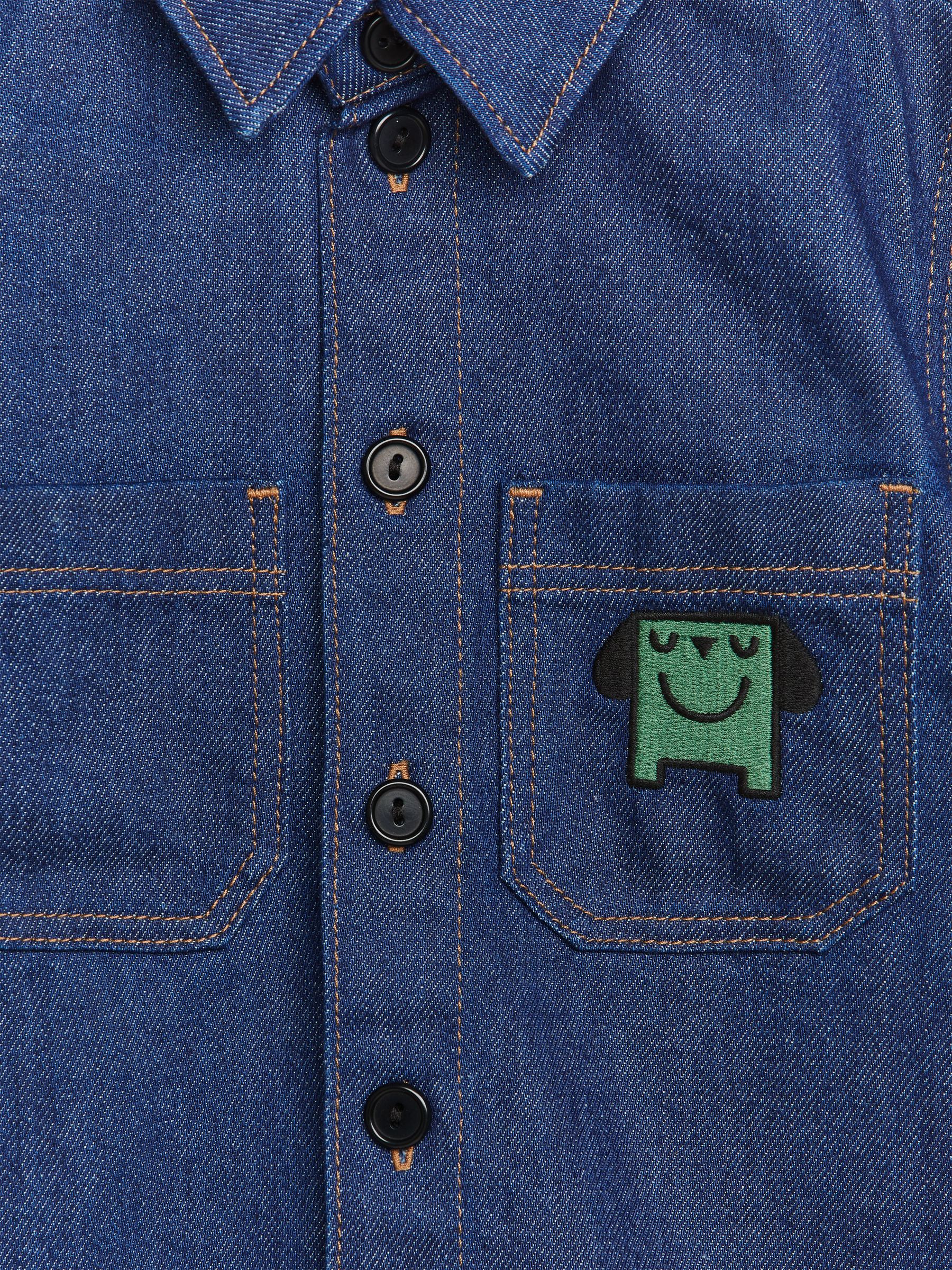 Monster Badge Denim Overshirt - Dark Blue - Children - StillMedia/DescriptiveDetail - 3