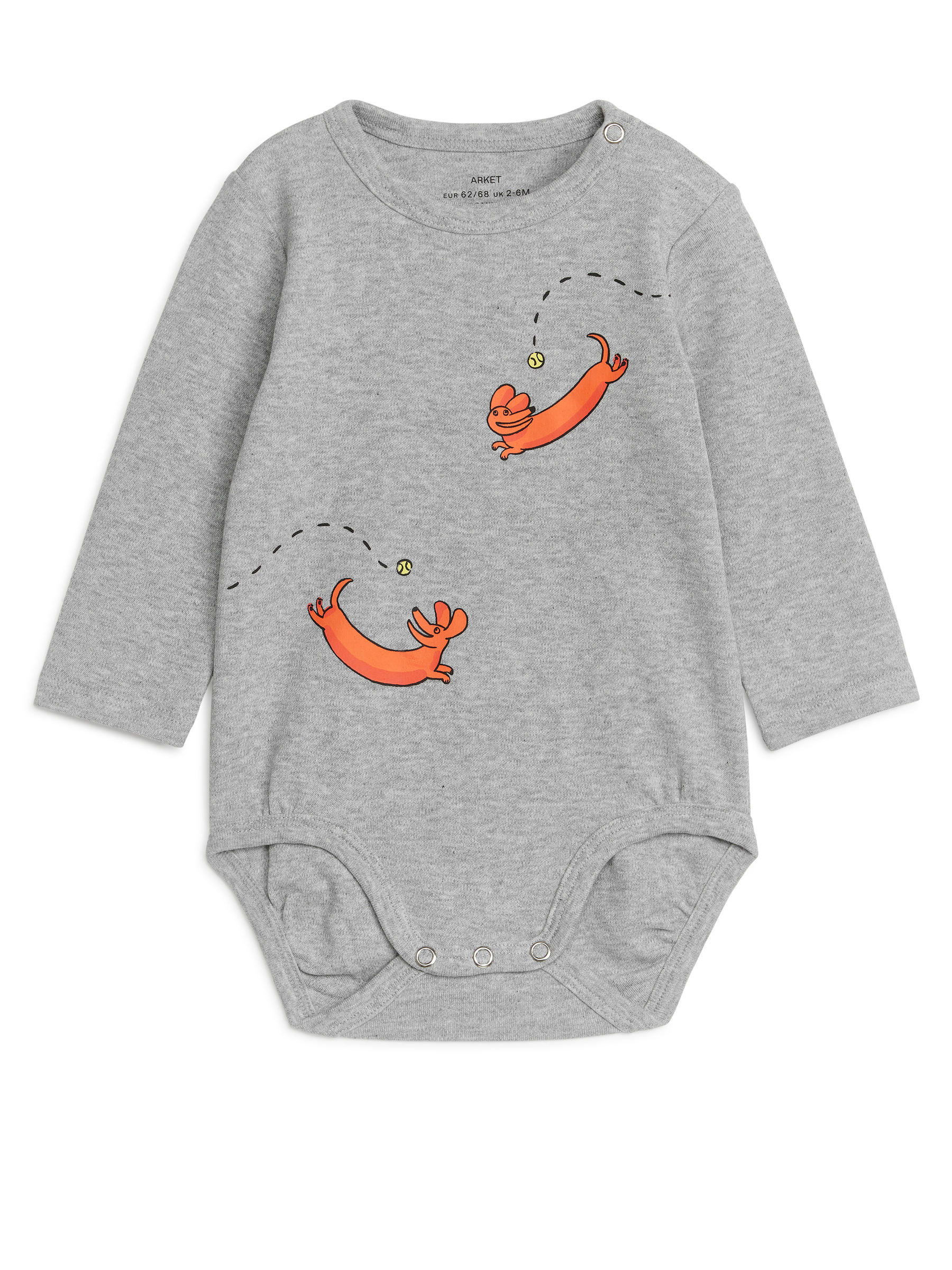 Long-Sleeve Bodysuit - Grey/Dogs - Regular fit - Children - StillMedia/DescriptiveStillLife - 1