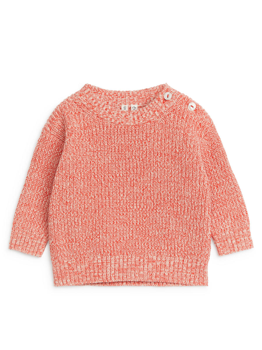 Baumwollstrickpullover - Orange meliert - Relaxed Fit - Children - 1227387001