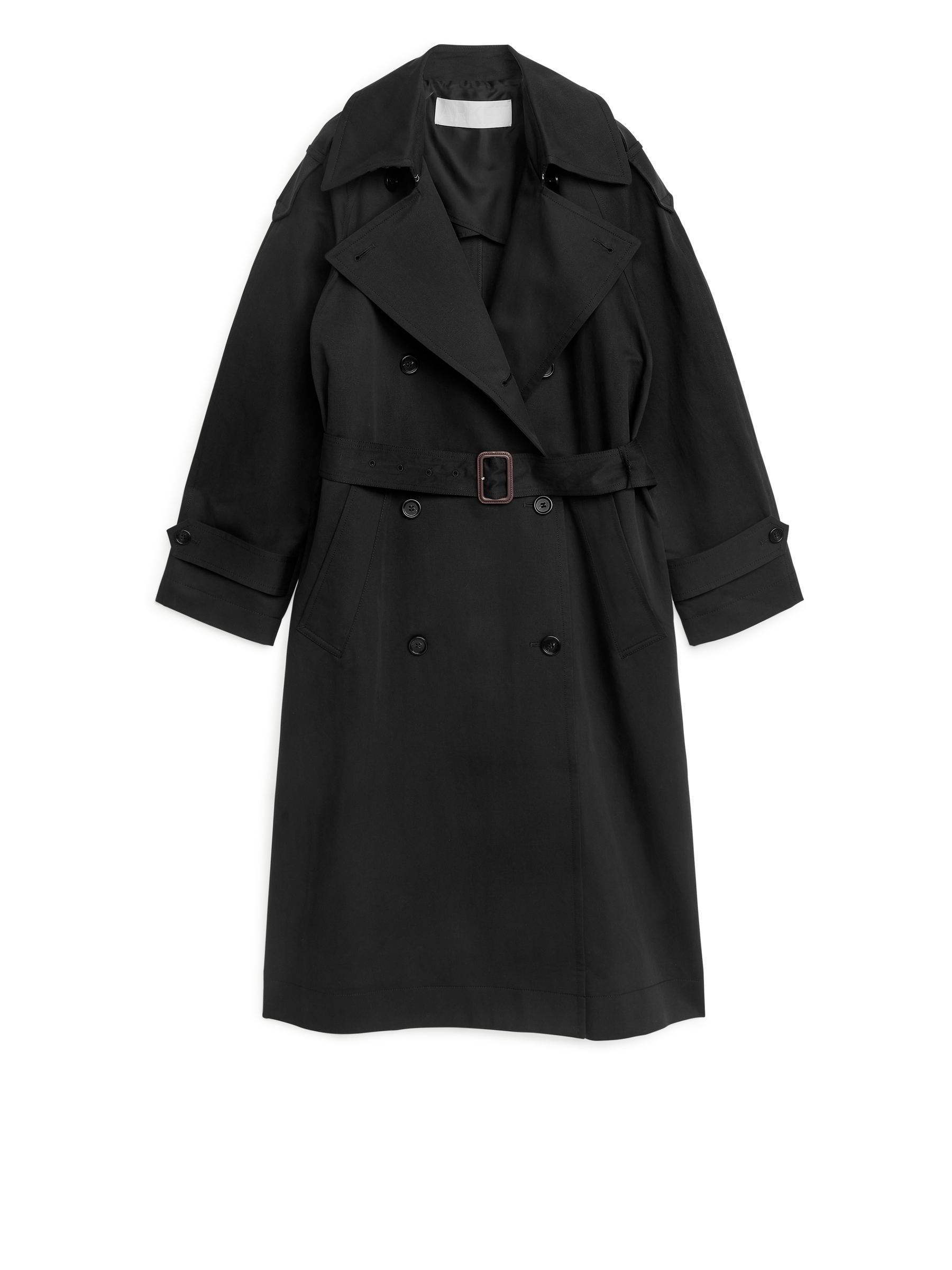 Linen Cotton Trenchcoat - Black - Regular fit - Women - StillMedia/DescriptiveStillLife - 4