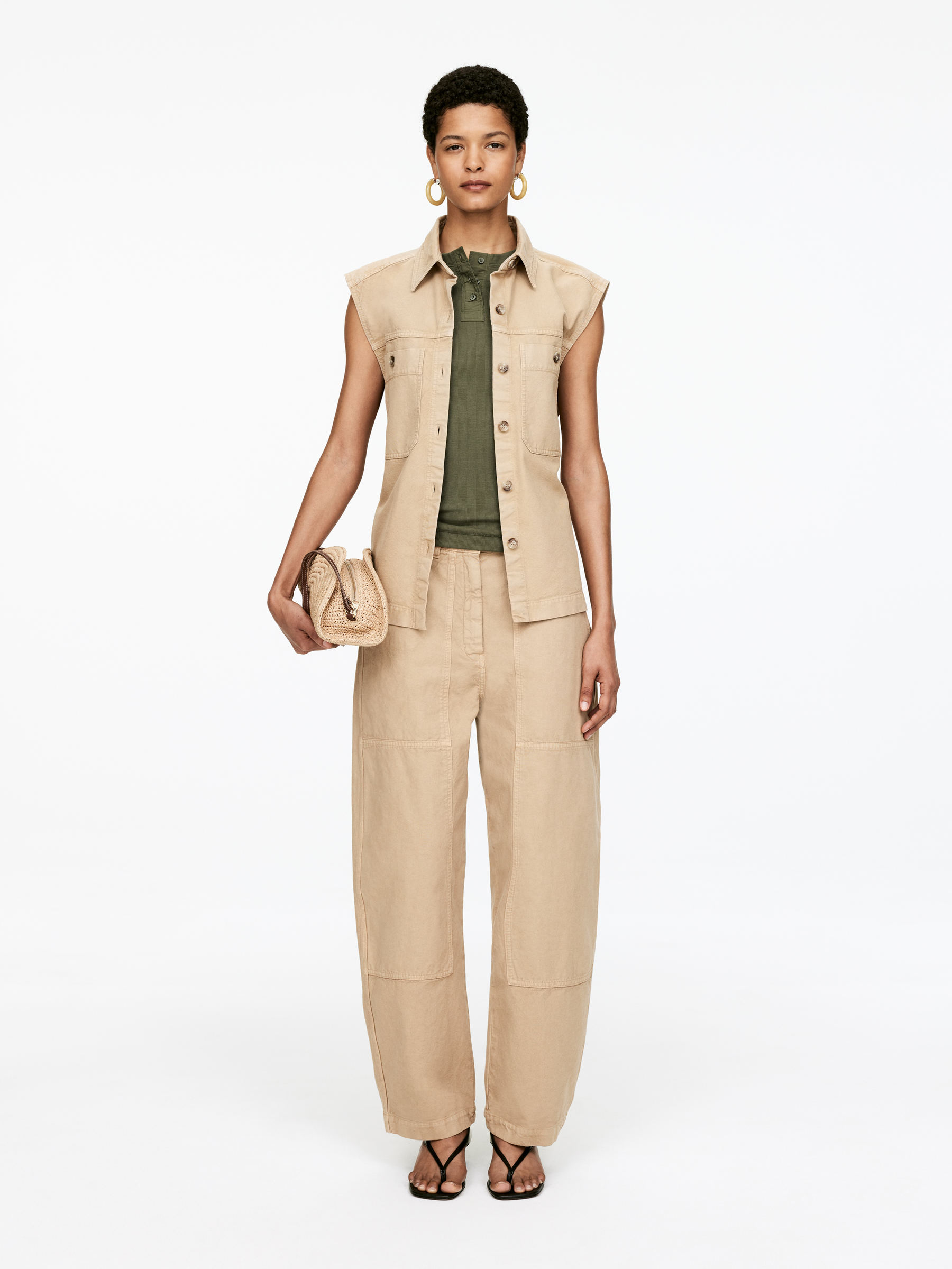 Rib Tank Top - Khaki Green - Slim fit - Women - StillMedia/Lookbook - 7
