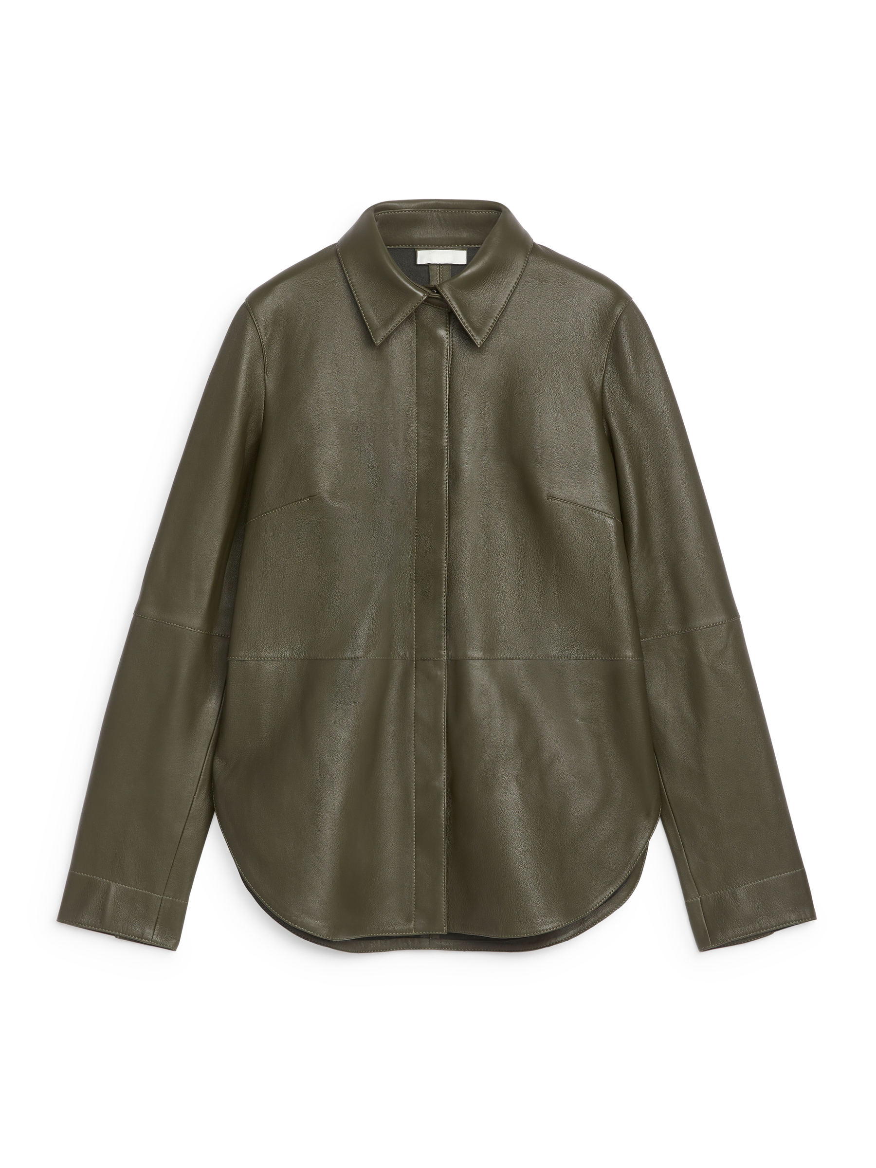 Leather Shirt-#4F4C42-13019