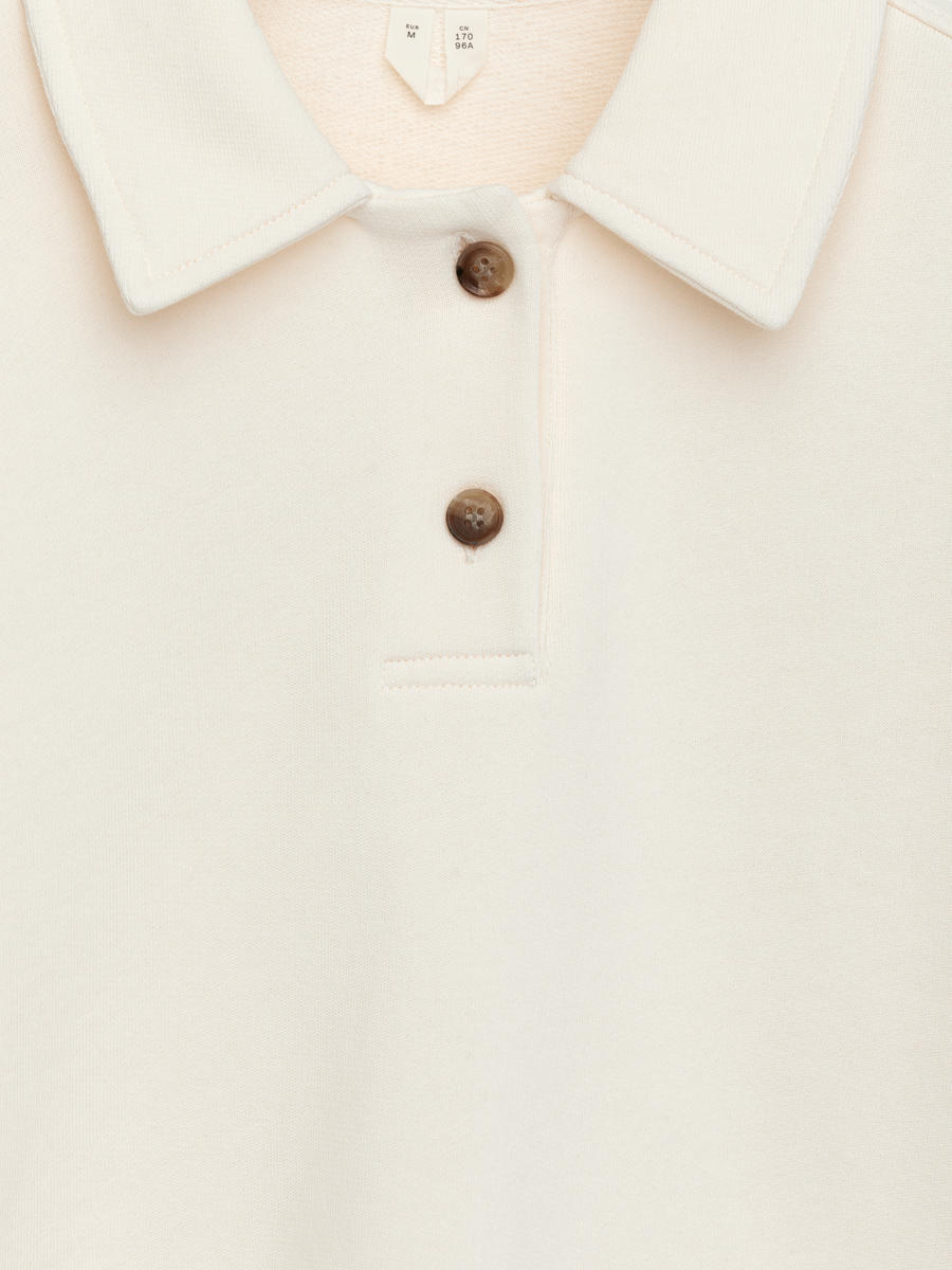 Terry Polo Shirt-#E9E4DA-14426