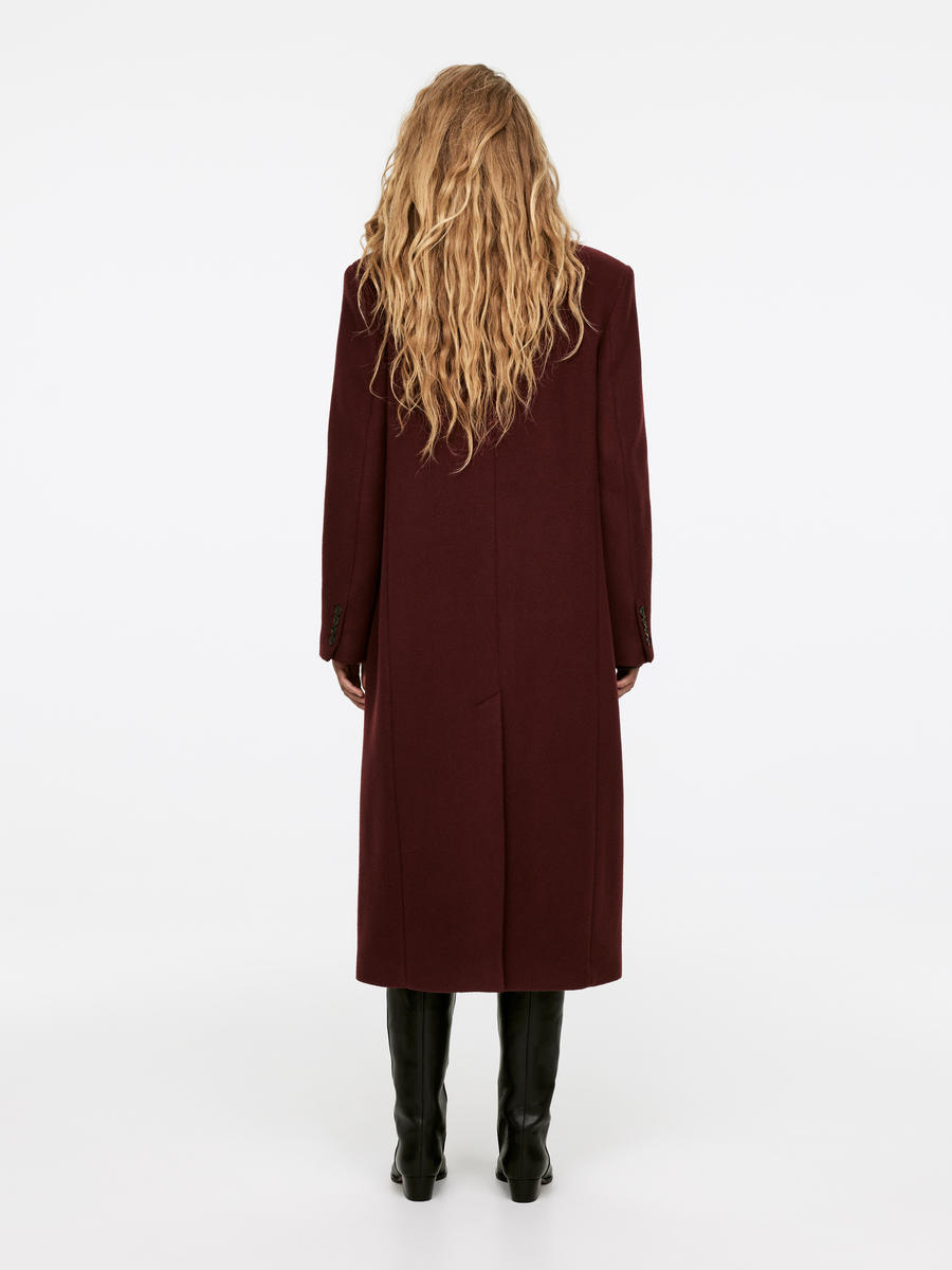 Oversized Wool Coat Dark Red Women ARKET DK