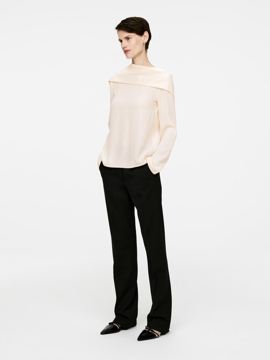 Draped Neck Top-#F2E8D6-13824