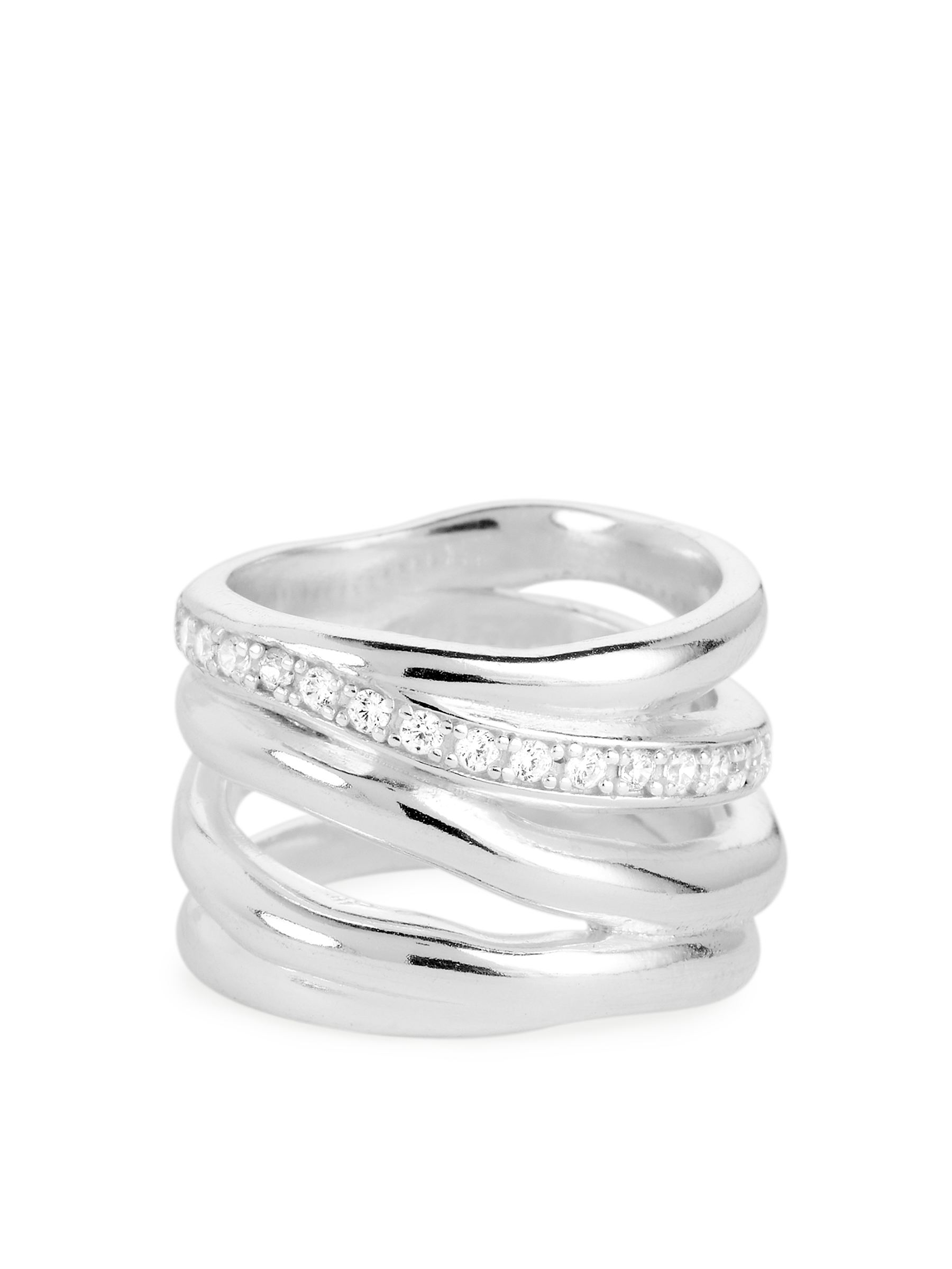 Silver-PlatedRhinestoneRing - Silver - Women - StillMedia/DescriptiveStillLife - 2