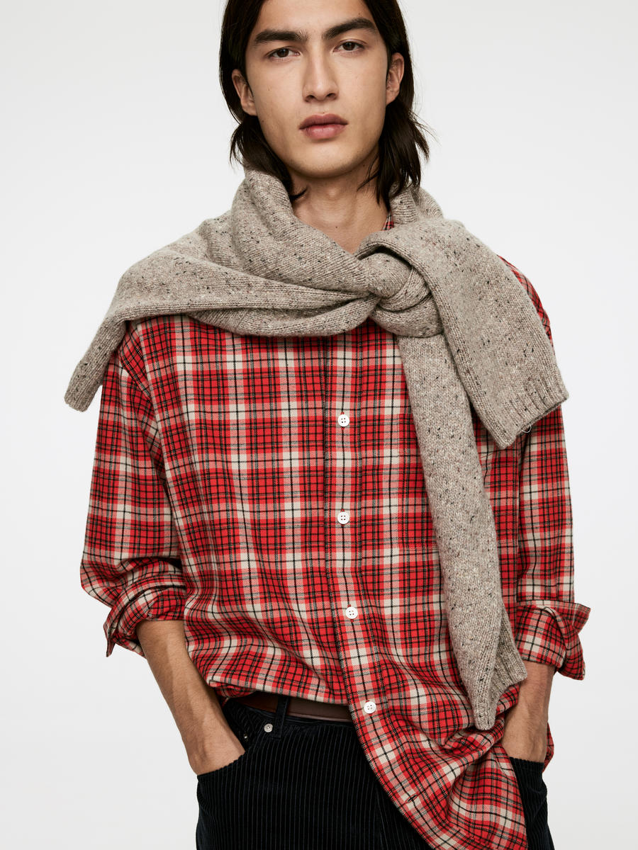 Relaxed Flannel Shirt-#BA2127-13475