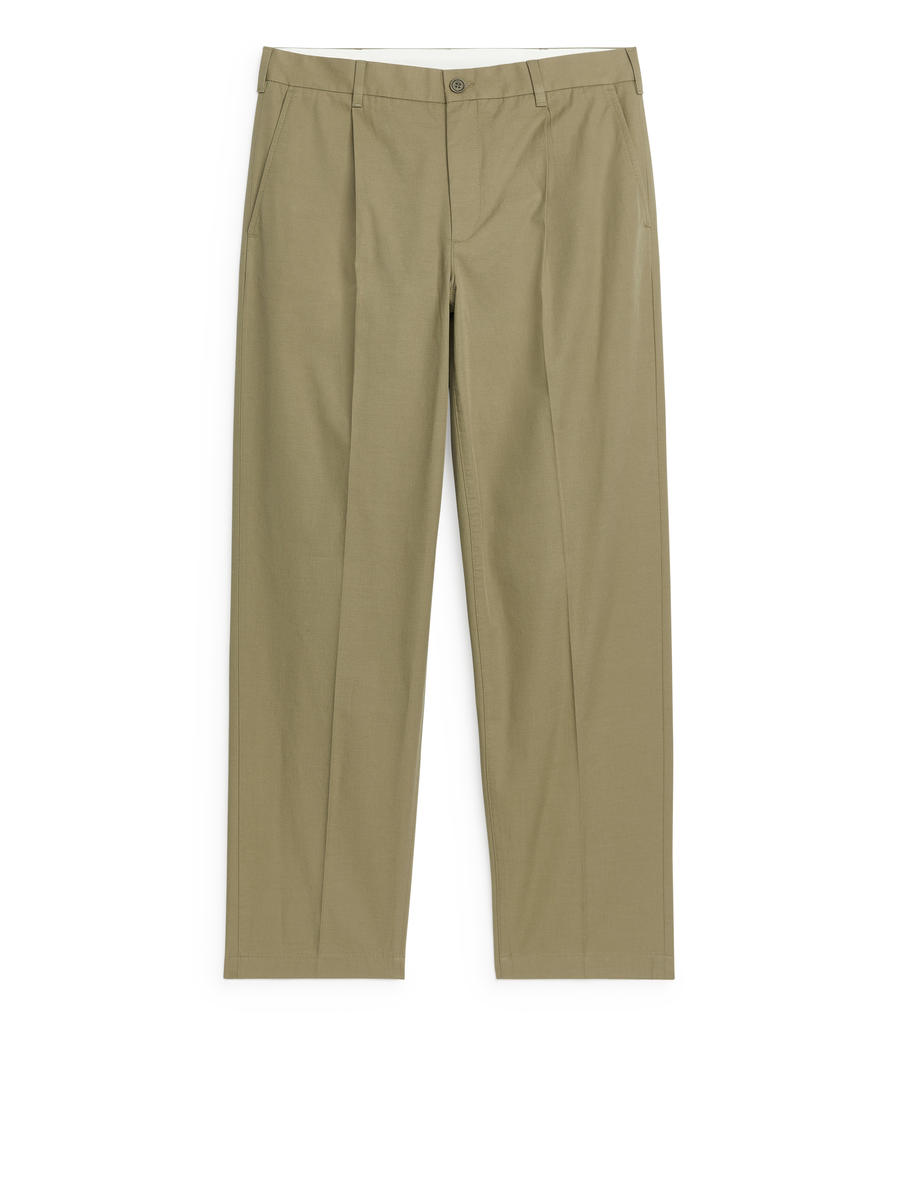 Cotton Trousers-#7D7965-7982