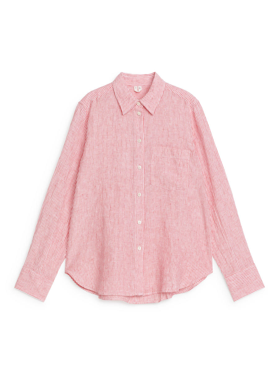 Linen Shirt-#A83A4D-7551