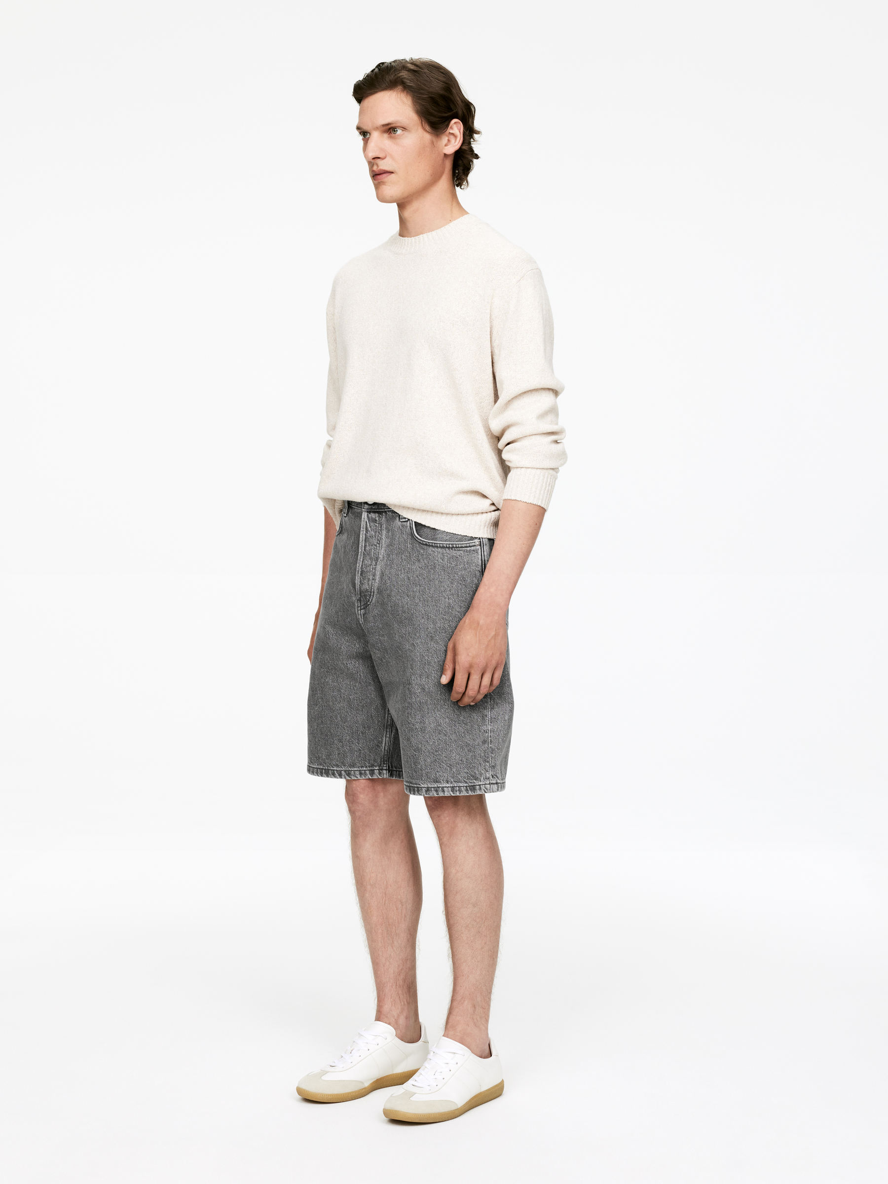 Relaxed Denim Shorts - Grey - Relaxed fit - Men - StillMedia/Lookbook - 6