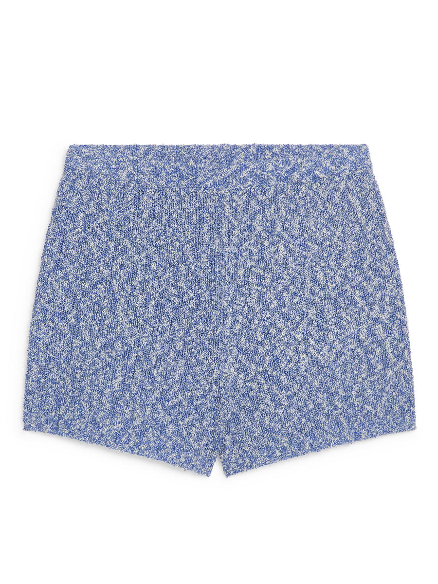 Knitted Shorts-Blue-7172