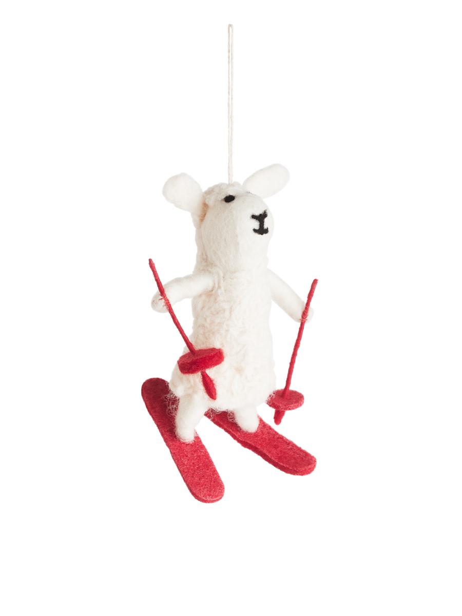 Felt So Good Skiing Sheep - White/Red - Homeware - 1006550001