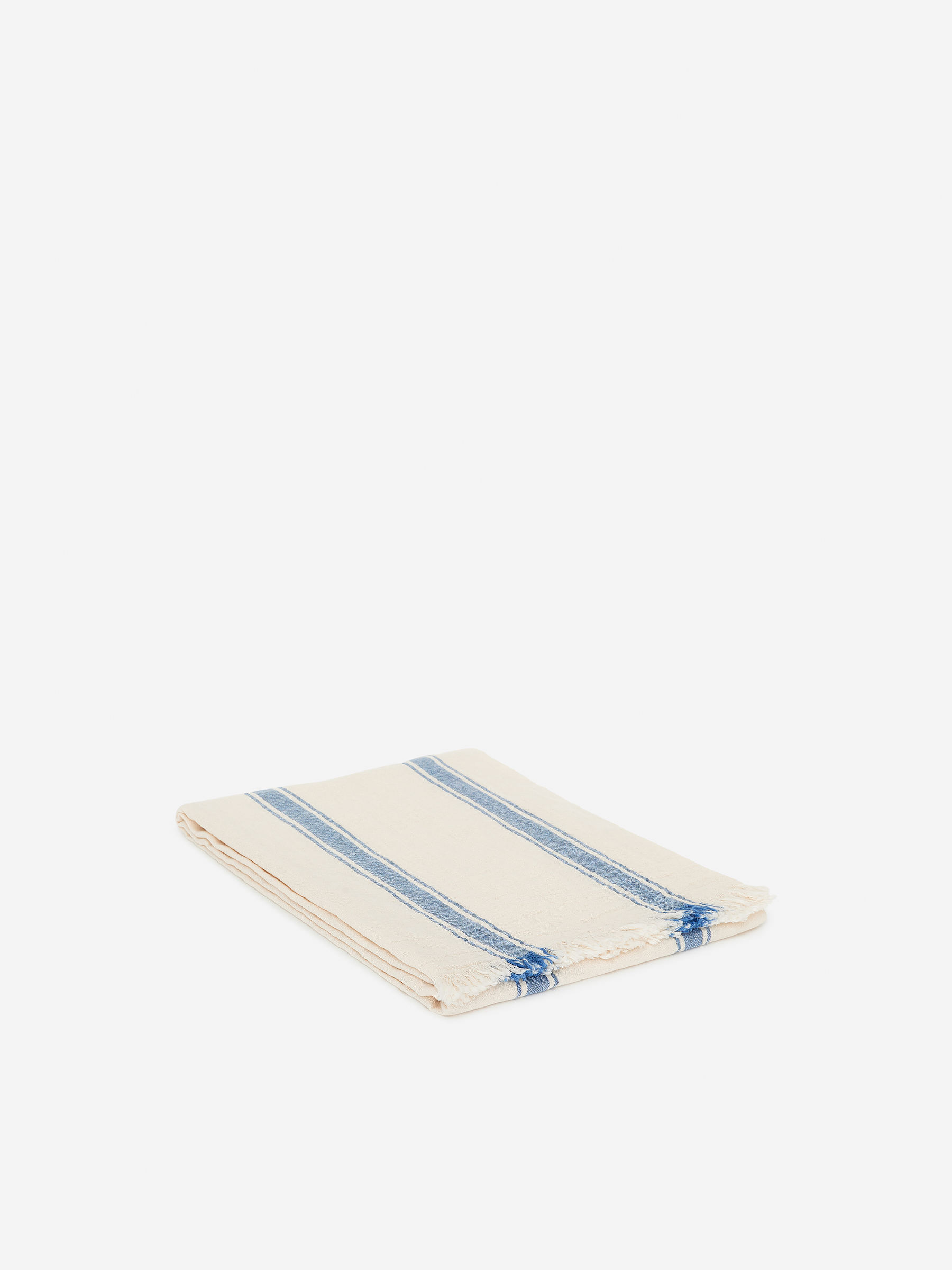 Woven Cotton Towel - Off White/Blue - Homeware - StillMedia/DescriptiveDetail - 3