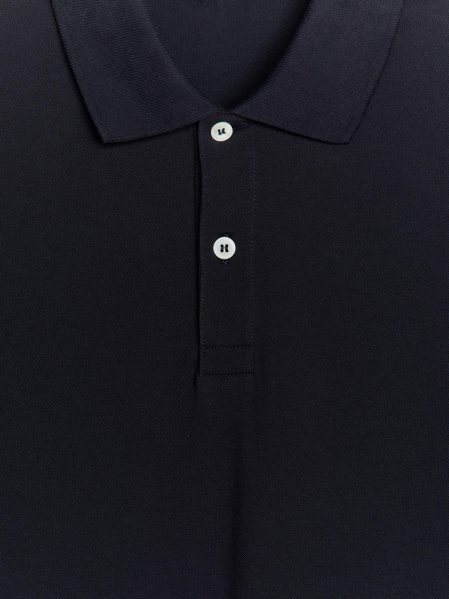 Piqué Polo Shirt - Dark Blue - Regular fit - Men - 0756511022