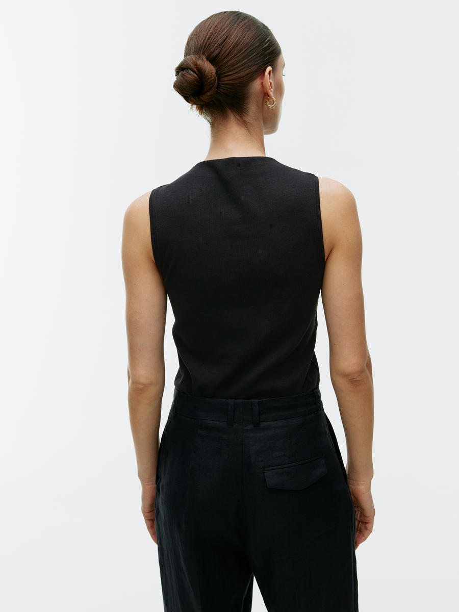 Mock-Neck Sleeveless Top - Black - Regular fit - Women - 1214098002