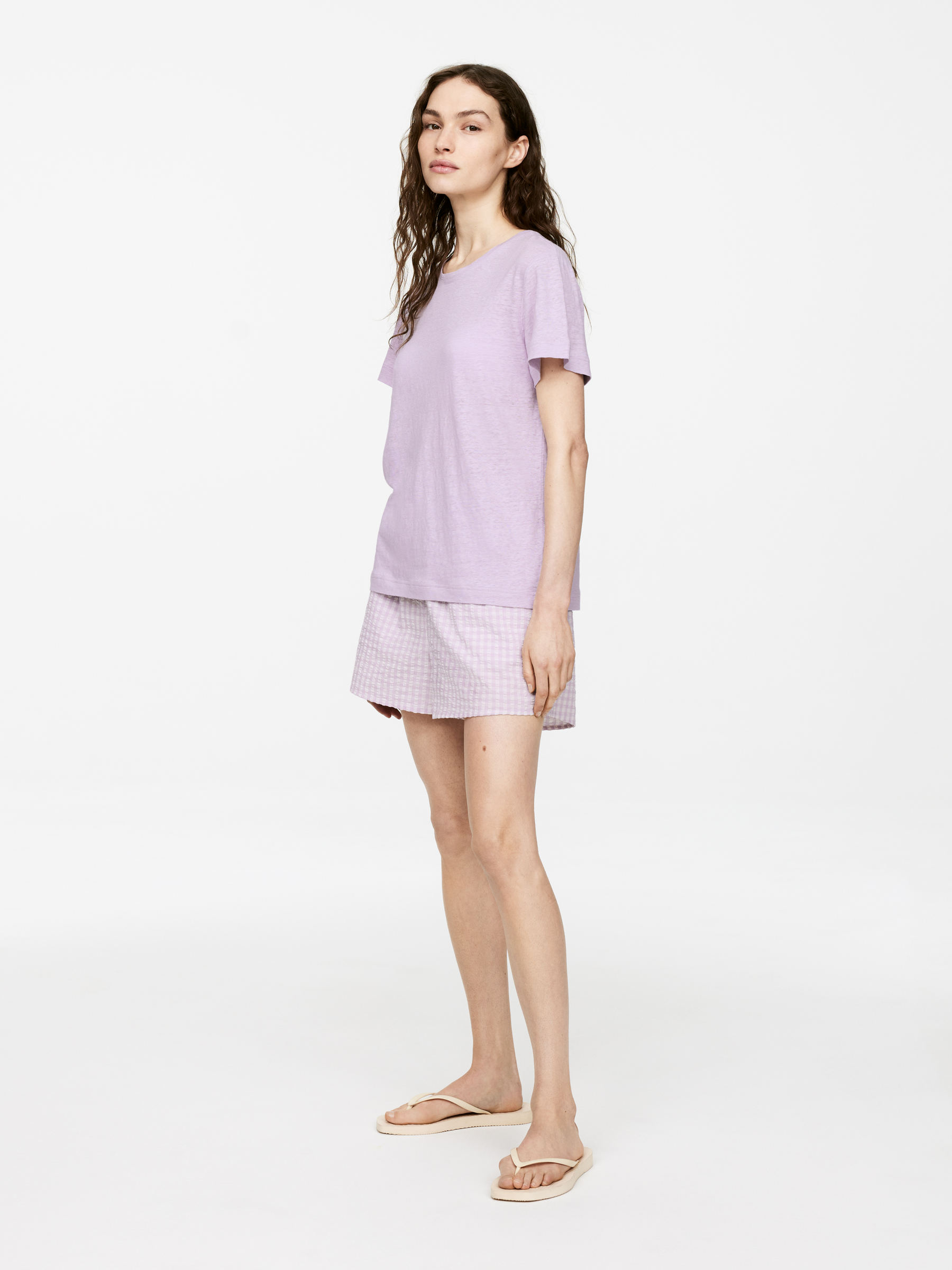 T-shirt en jersey de lin - Mauve - Femme - StillMedia/Lookbook - 5