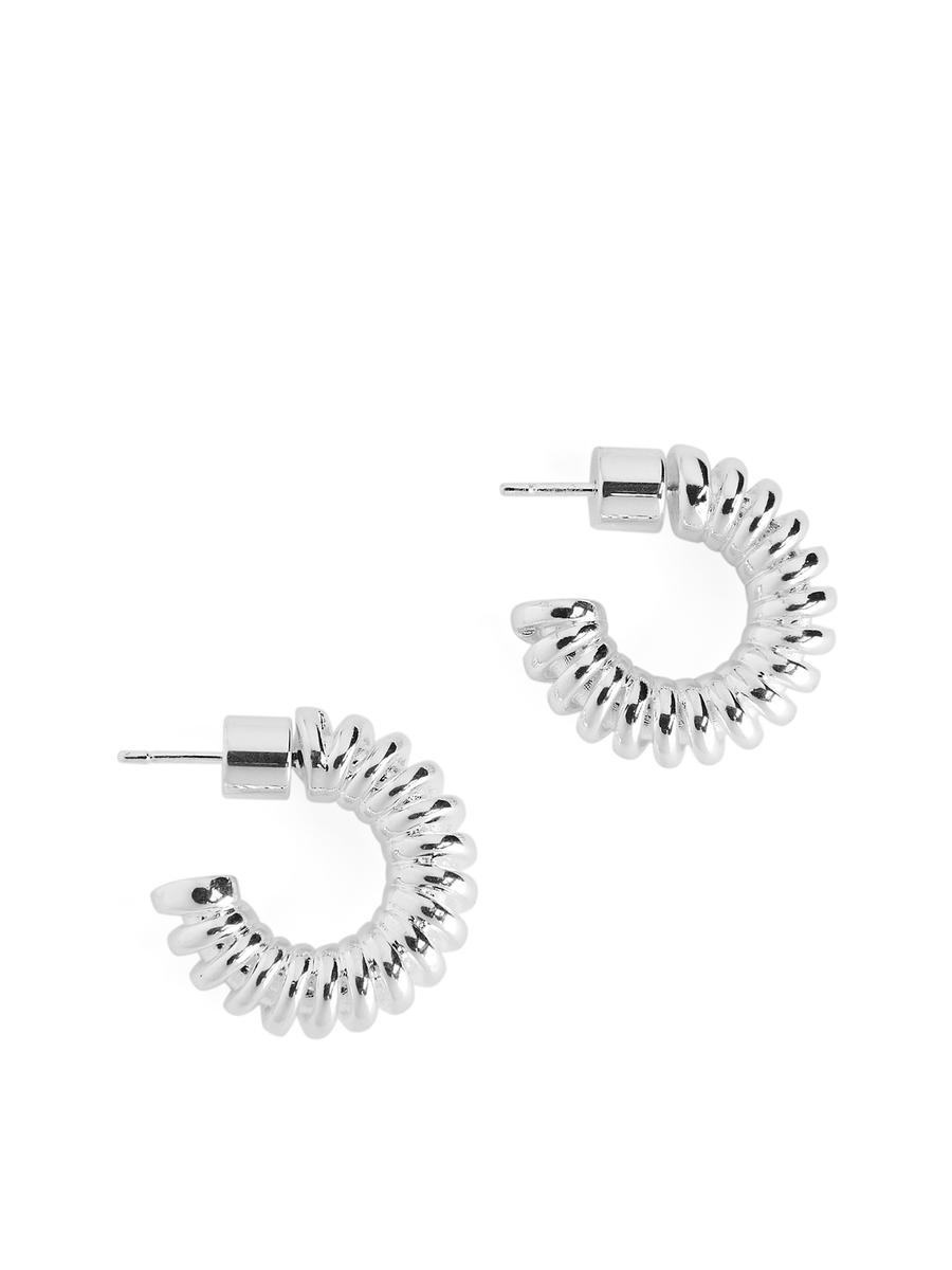 Mini Twisted Hoop Earrings - Silver - Women - 1243284001