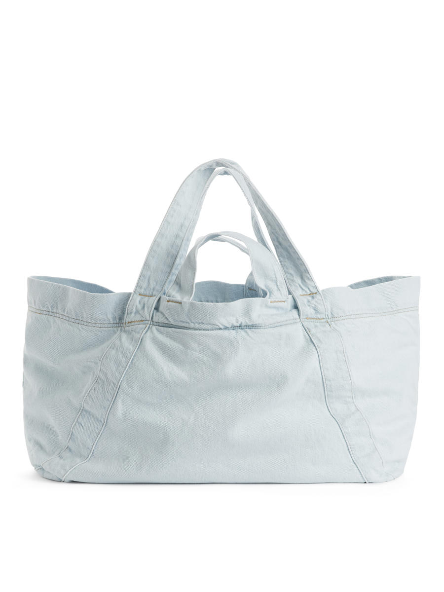 Denim Tote Bag-#8C93A8-7443