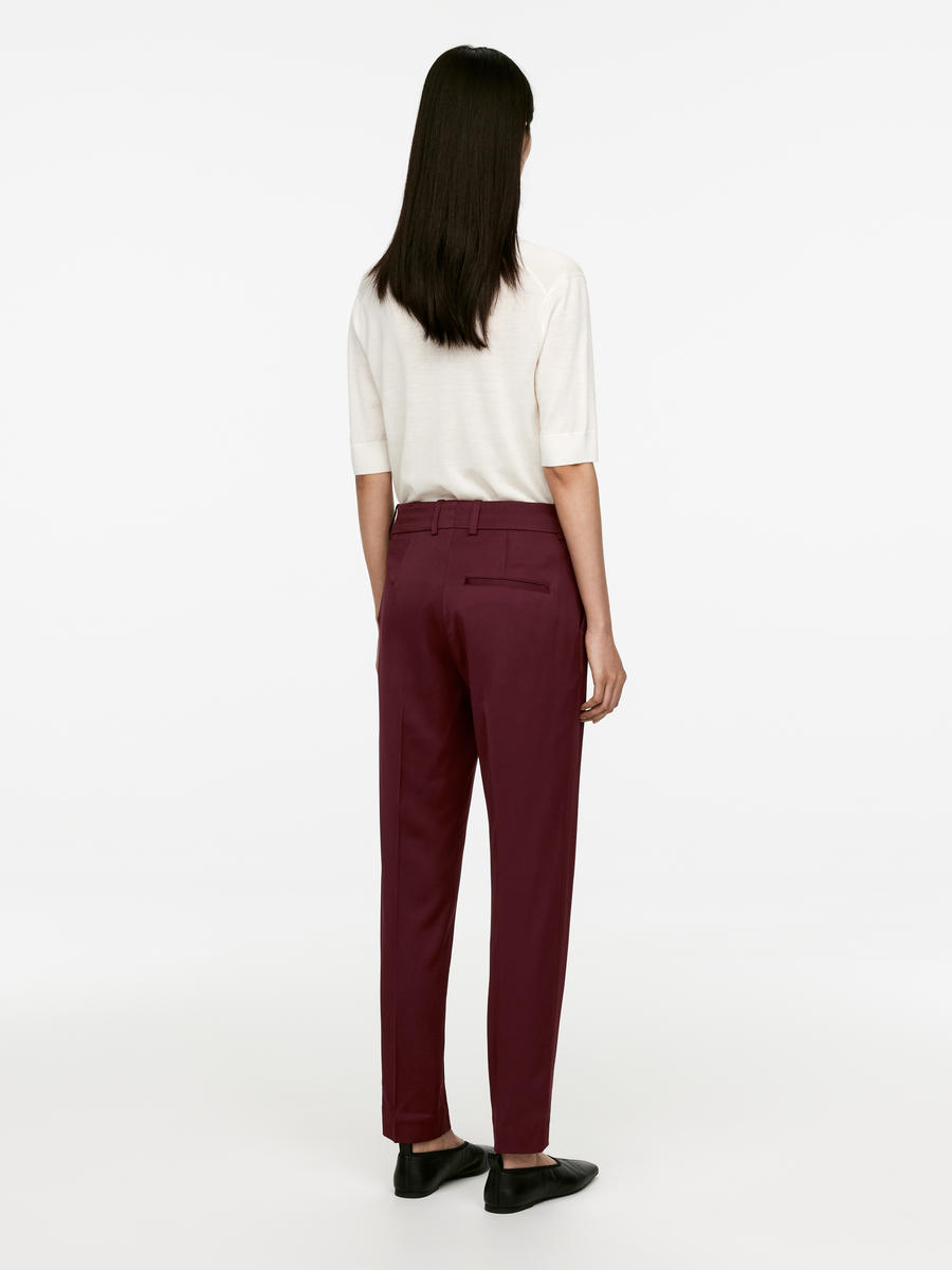 Tapered Trousers - Dark Red - Slim fit - Women - 1260482001