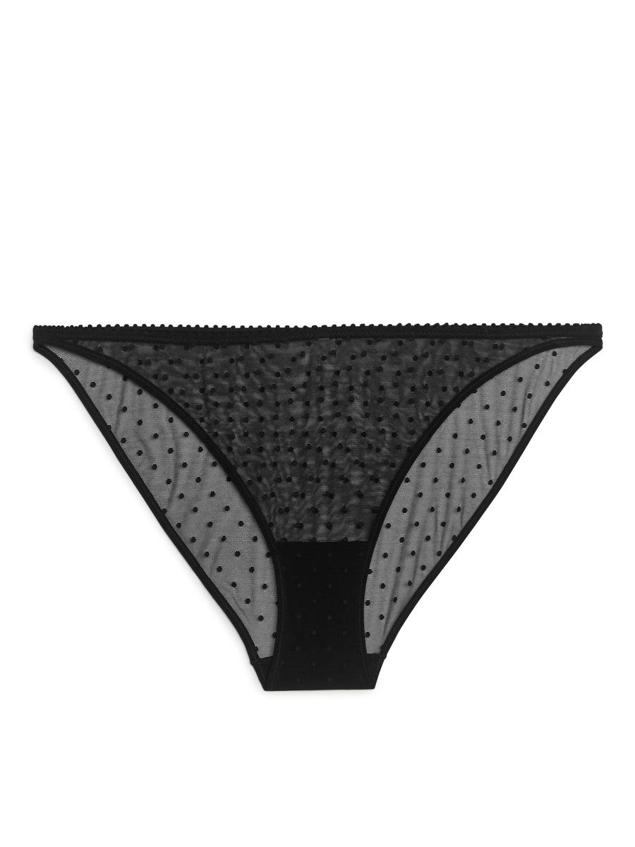 Dot Mesh Tanga-#272628-6103