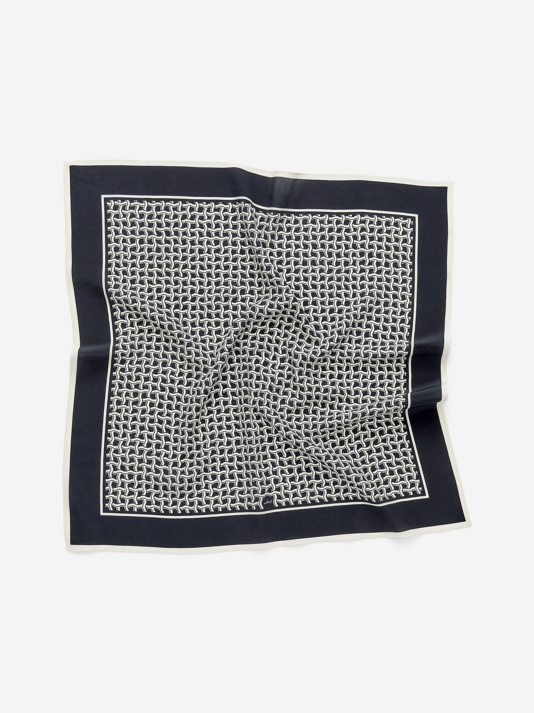 Printed Silk Scarf - Dark Blue/Off White - Women - StillMedia/DescriptiveStillLife - 3