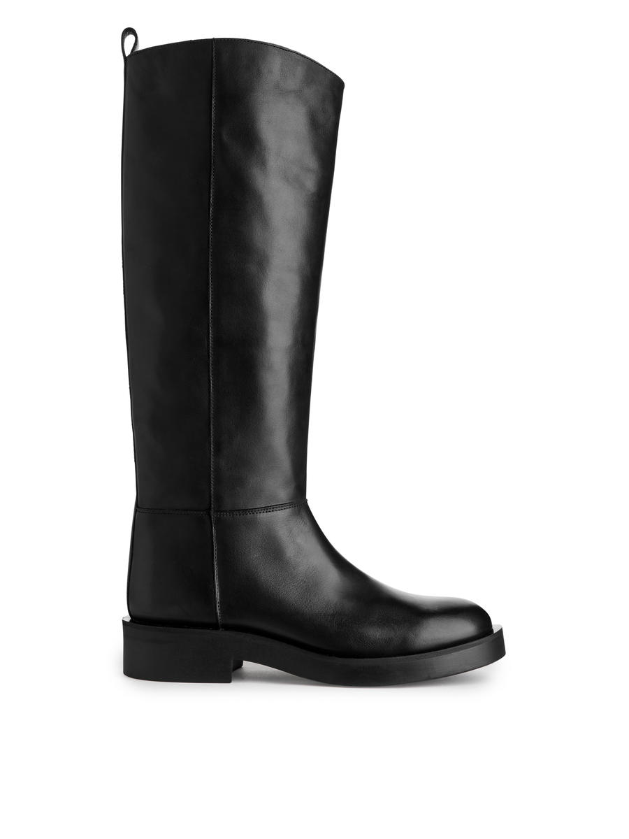 Leather Riding Boots-#272628-5706