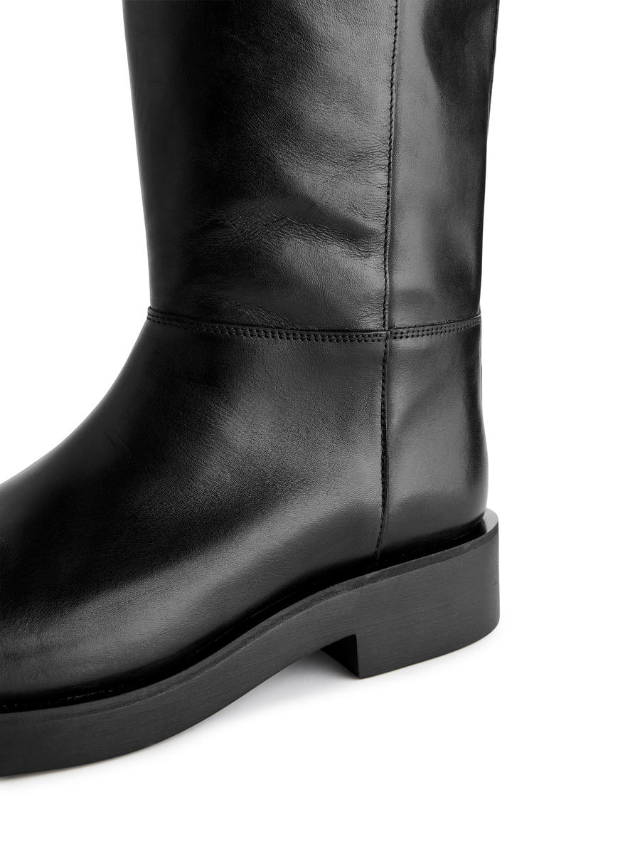 Leather Riding Boots-#272628-5706