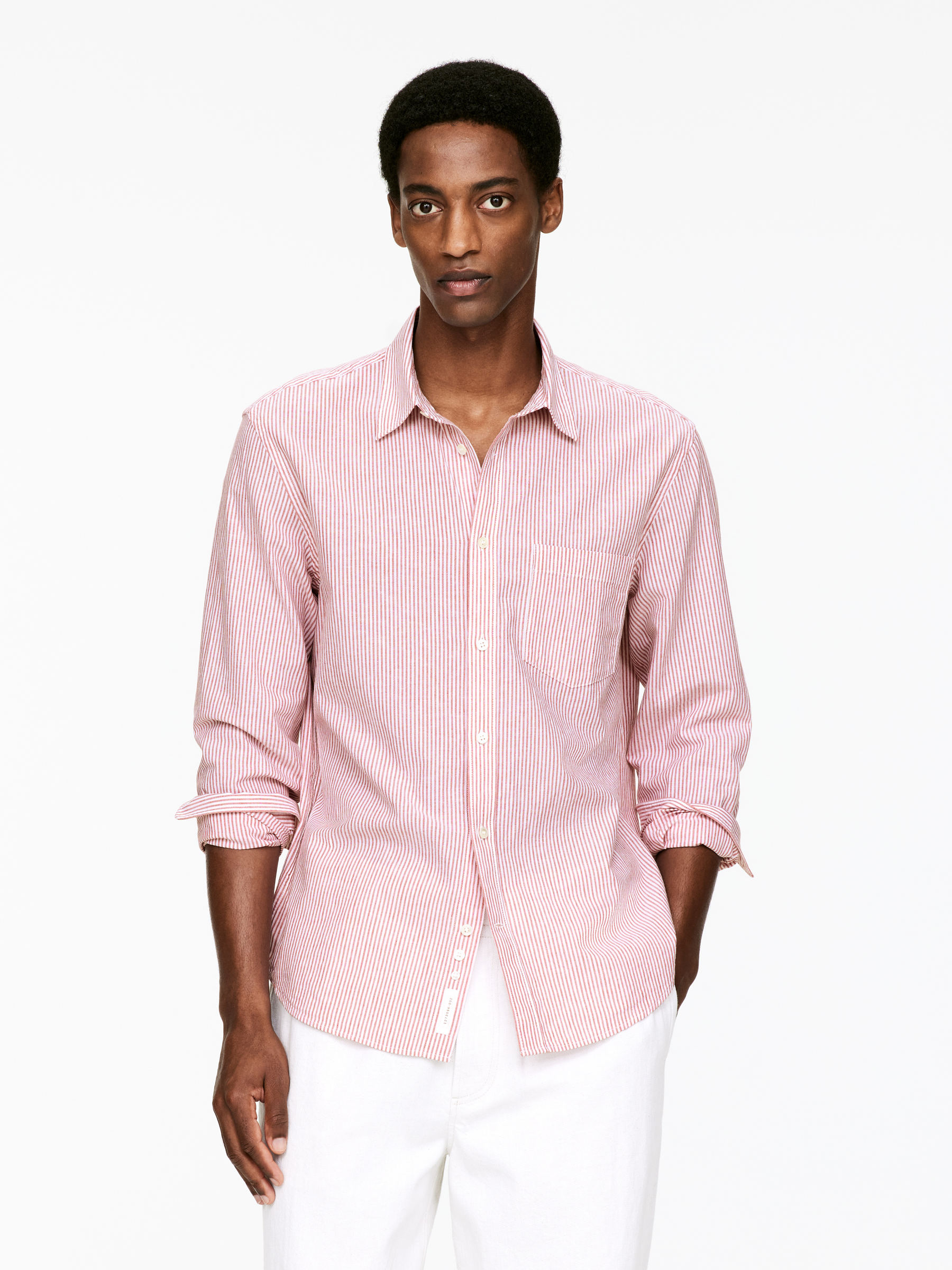 Cotton Linen Shirt-#9A5559-14932