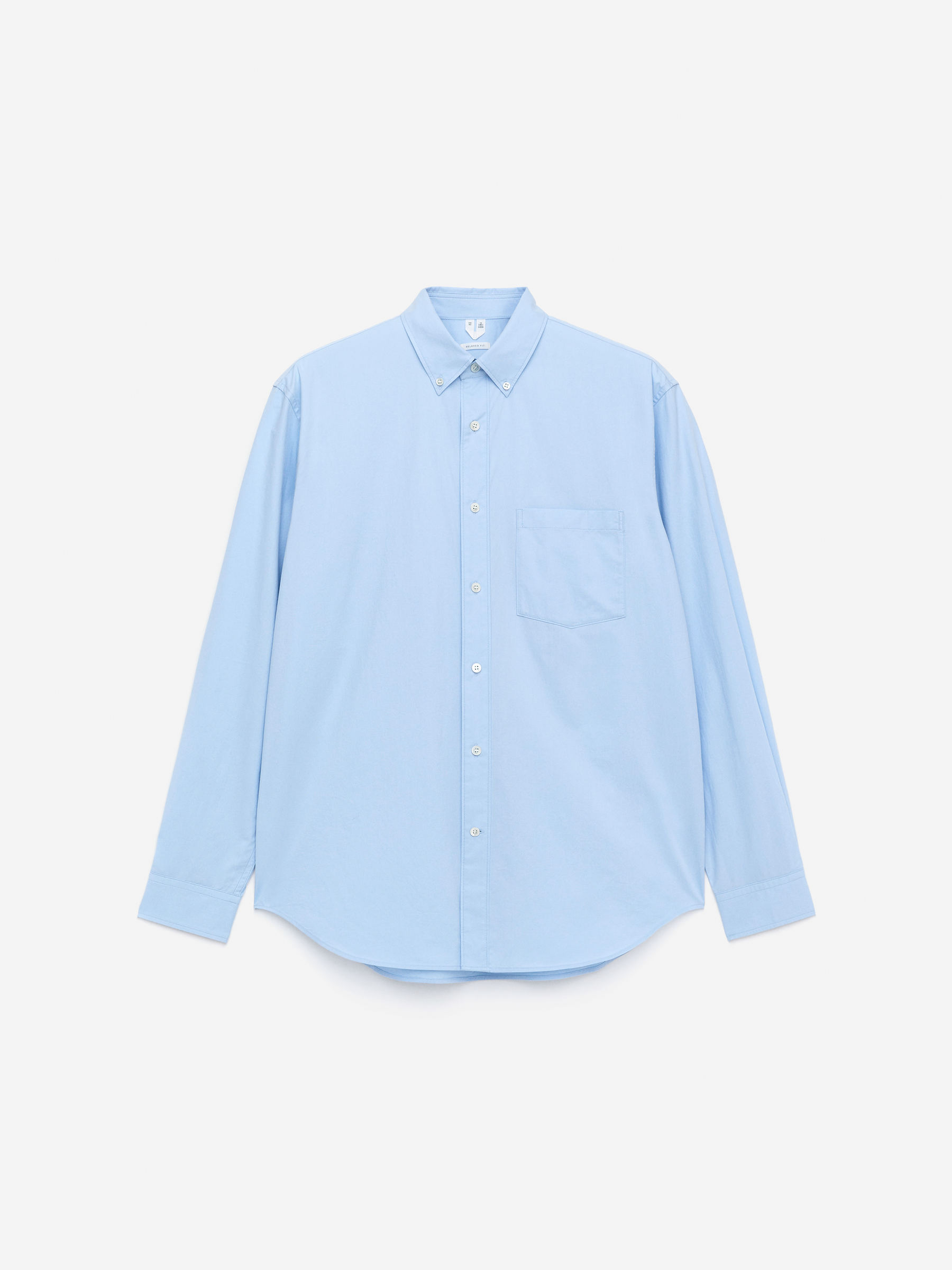 Relaxed Poplin Shirt-Blue-15930