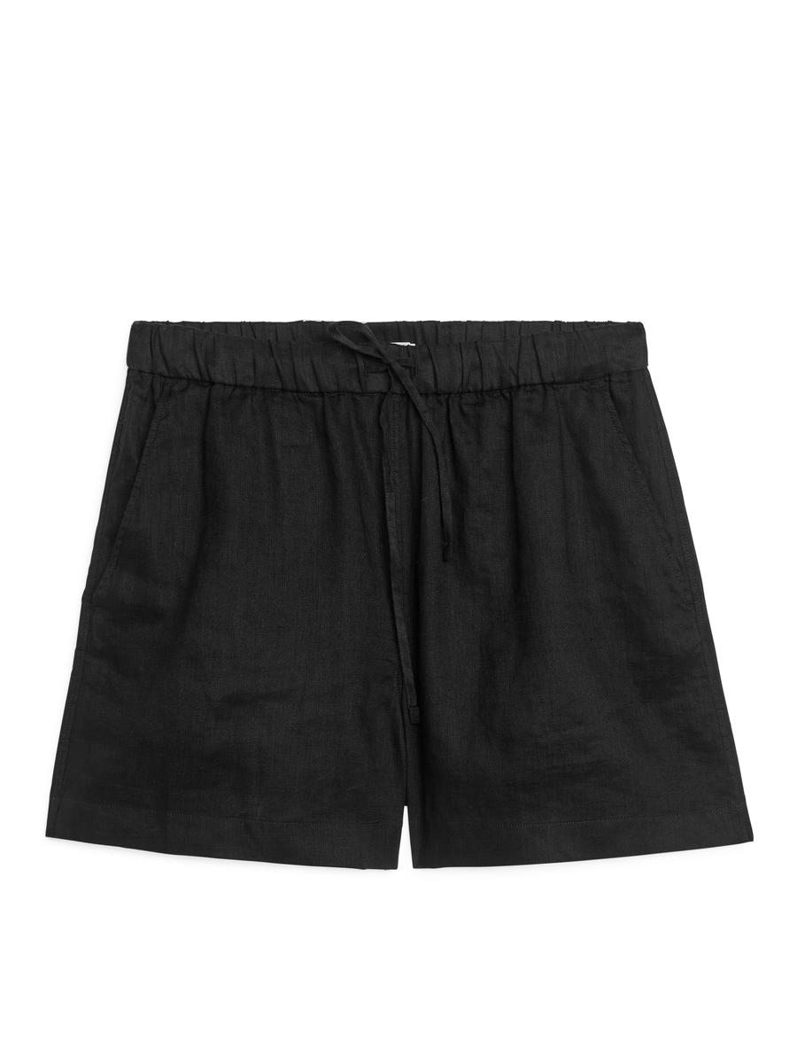 Linen Shorts-#272628-1461