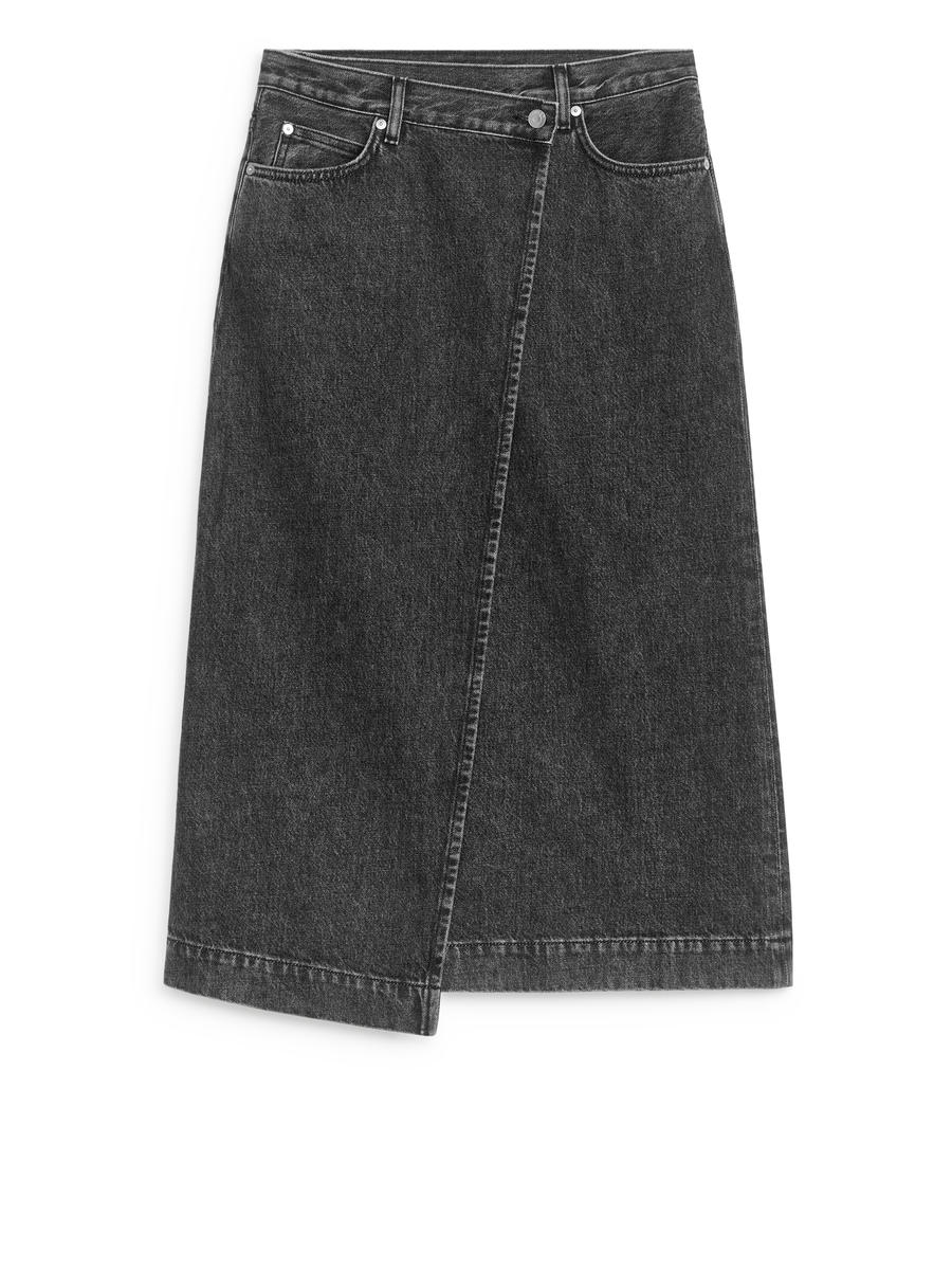 Wickelrock aus Denim-#6A6B70-12356