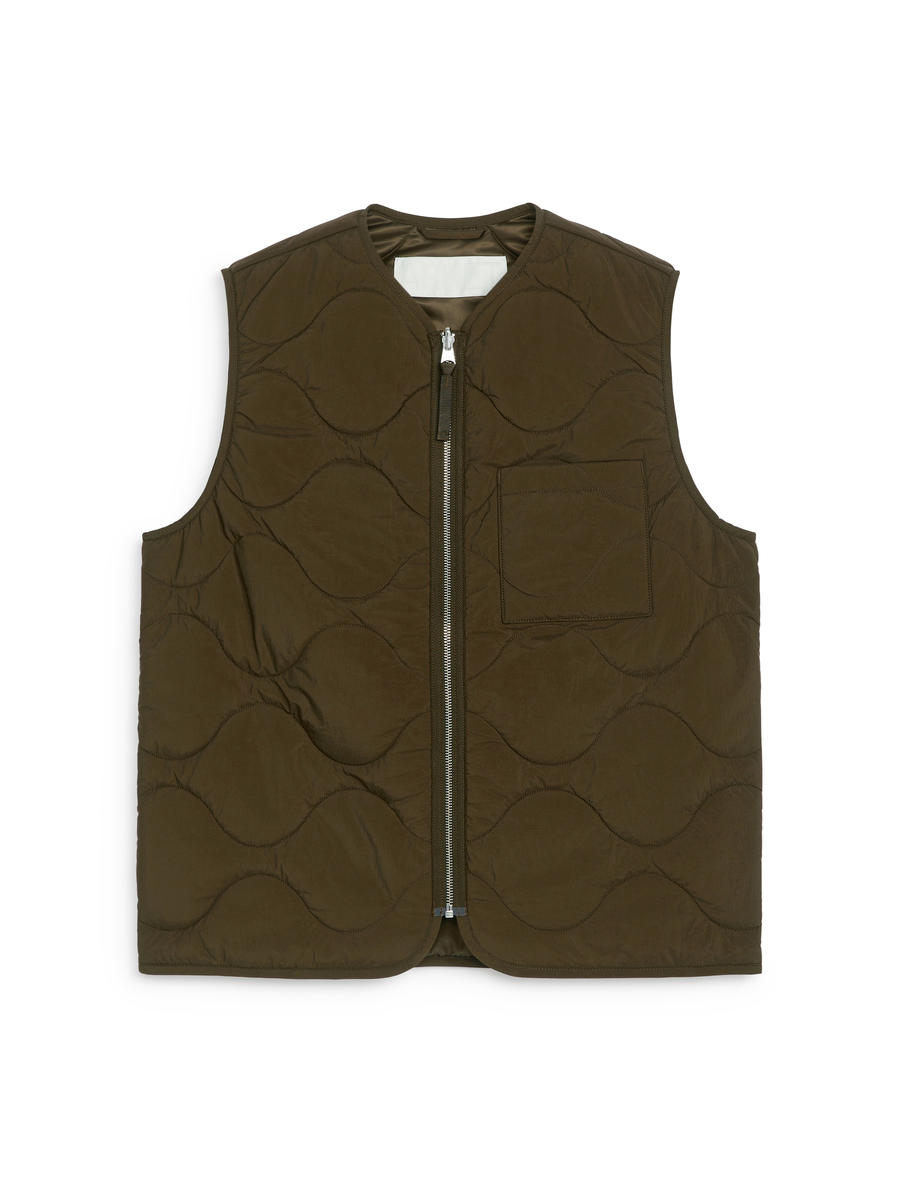 2-in-1 Quilted Liner Vest-#3E3629-13511