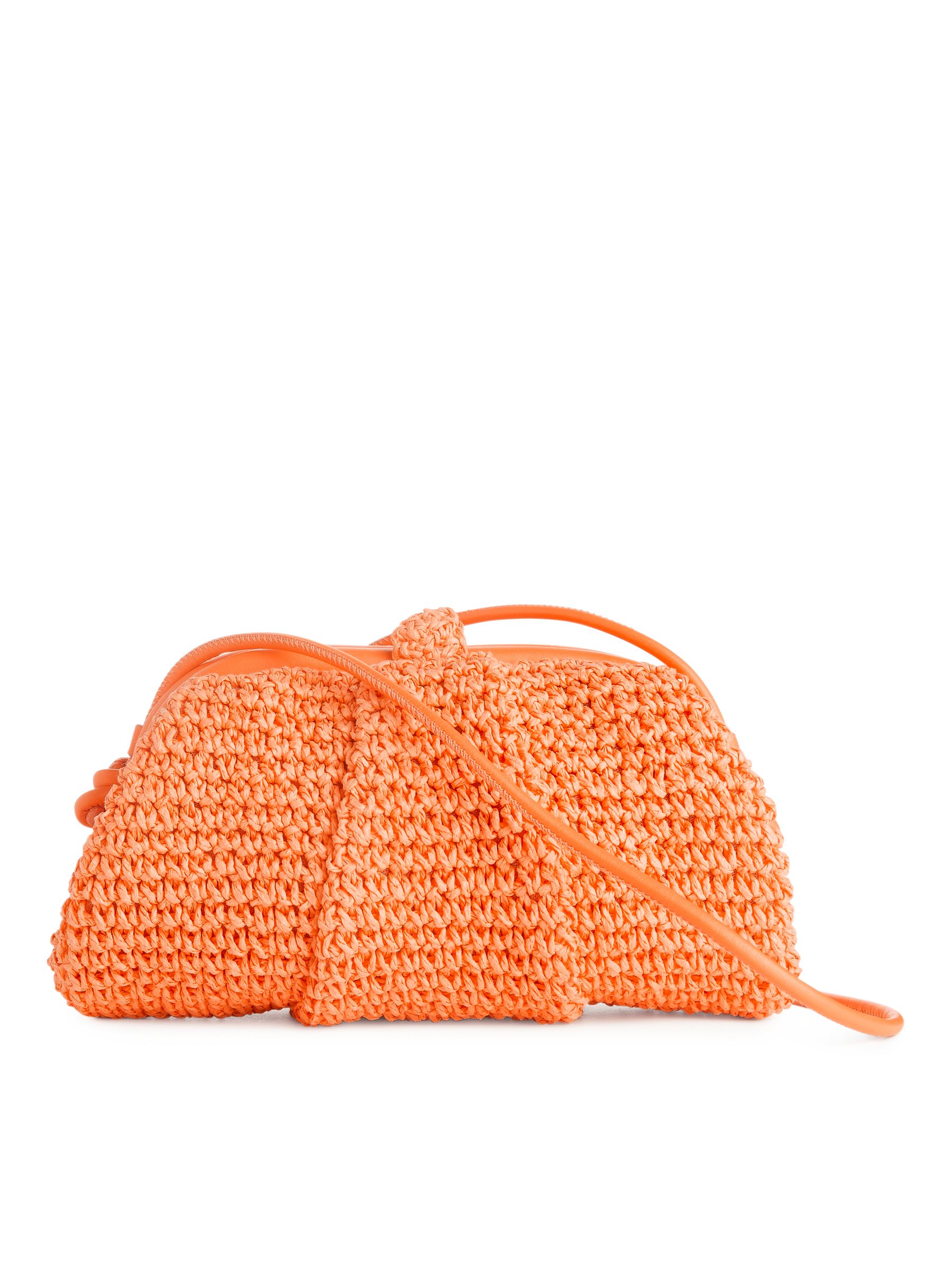 Bolso de mano de paja con adornos de piel - Naranja - Women - StillMedia/DescriptiveStillLife - 5