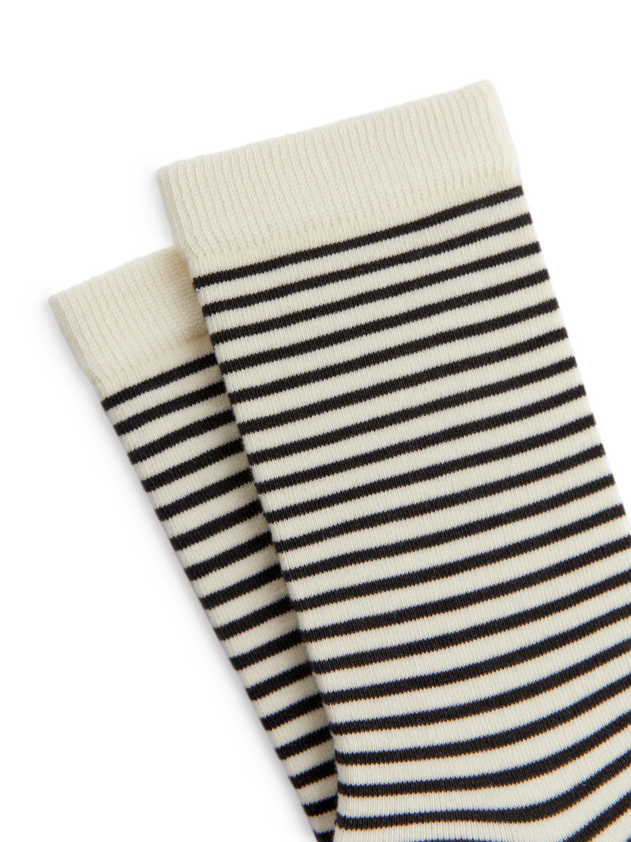 Gestreifte Baumwollsocken-#48474B-12681