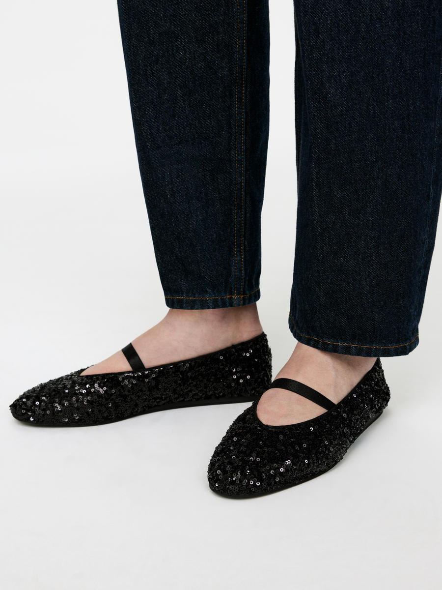 Sequin Mary Jane Flats-#272628-13310