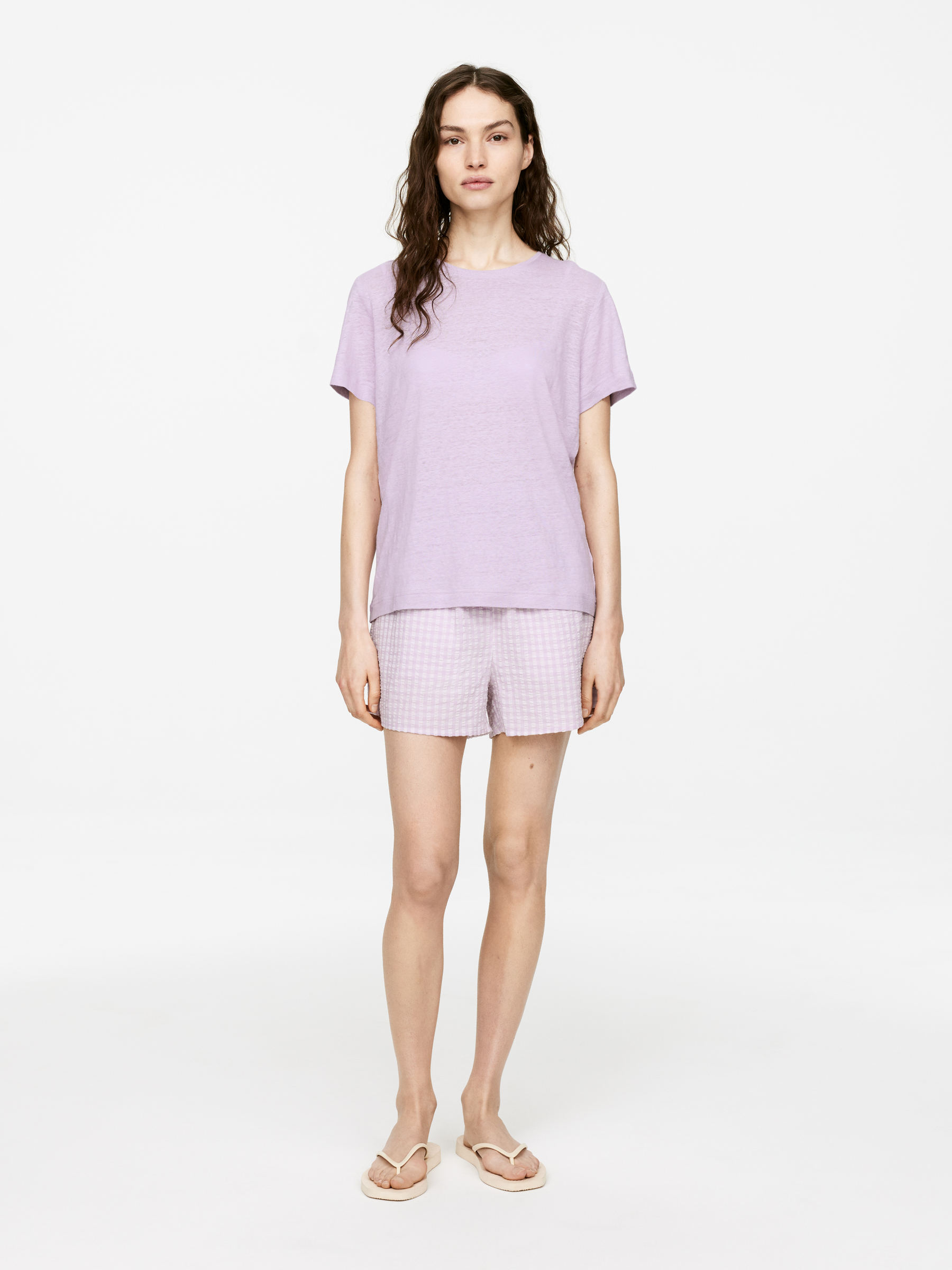 T-shirt en jersey de lin - Mauve - Femme - StillMedia/Lookbook - 3