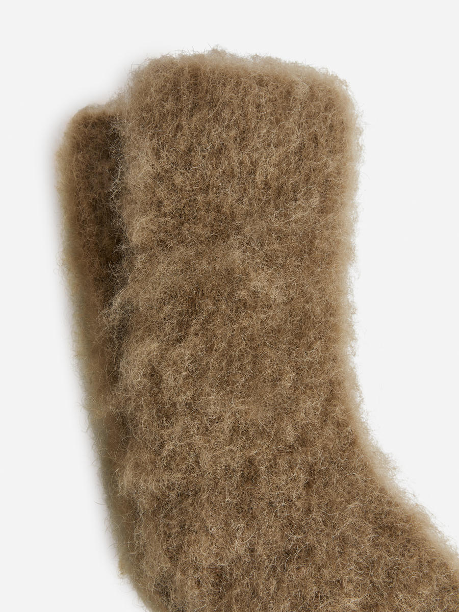 Socken aus Mohair und Wolle-#876F58-3783