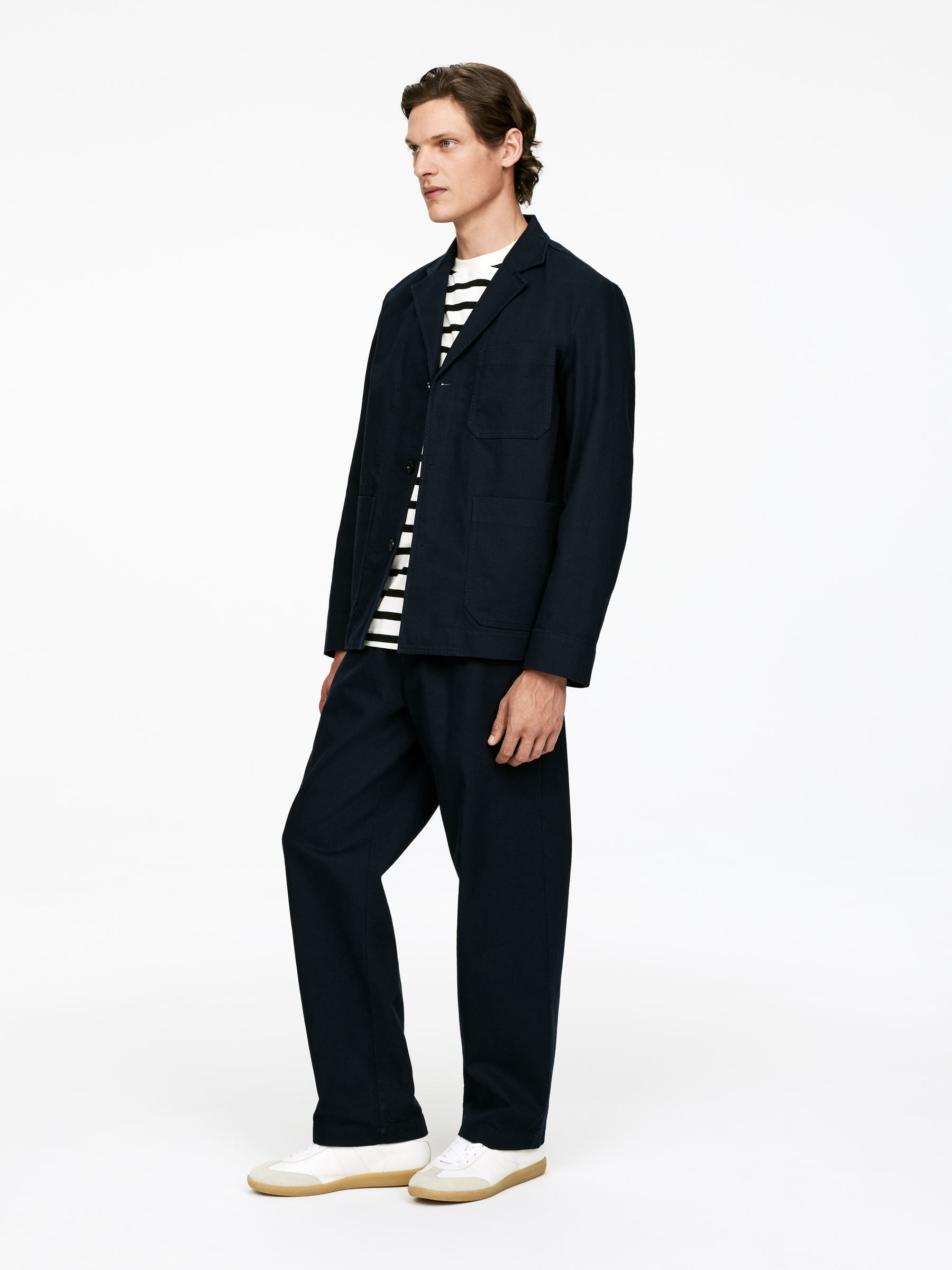 Cotton Linen Blazer - Dark Blue - Regular fit - Men - StillMedia/Lookbook - 11