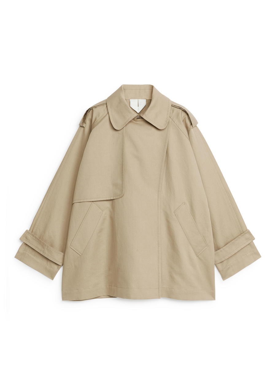 Short Trench Coat-#9F9581-1096